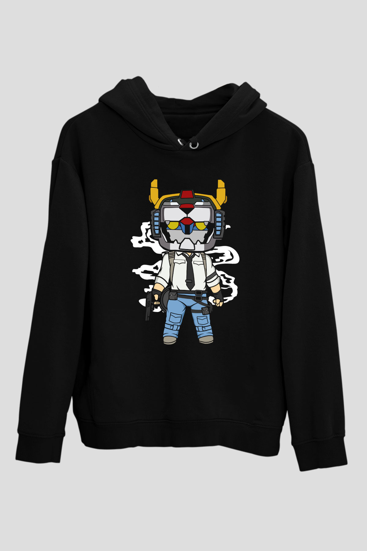 Voltron Pub-G Baskılı Unisex Siyah Hoodie