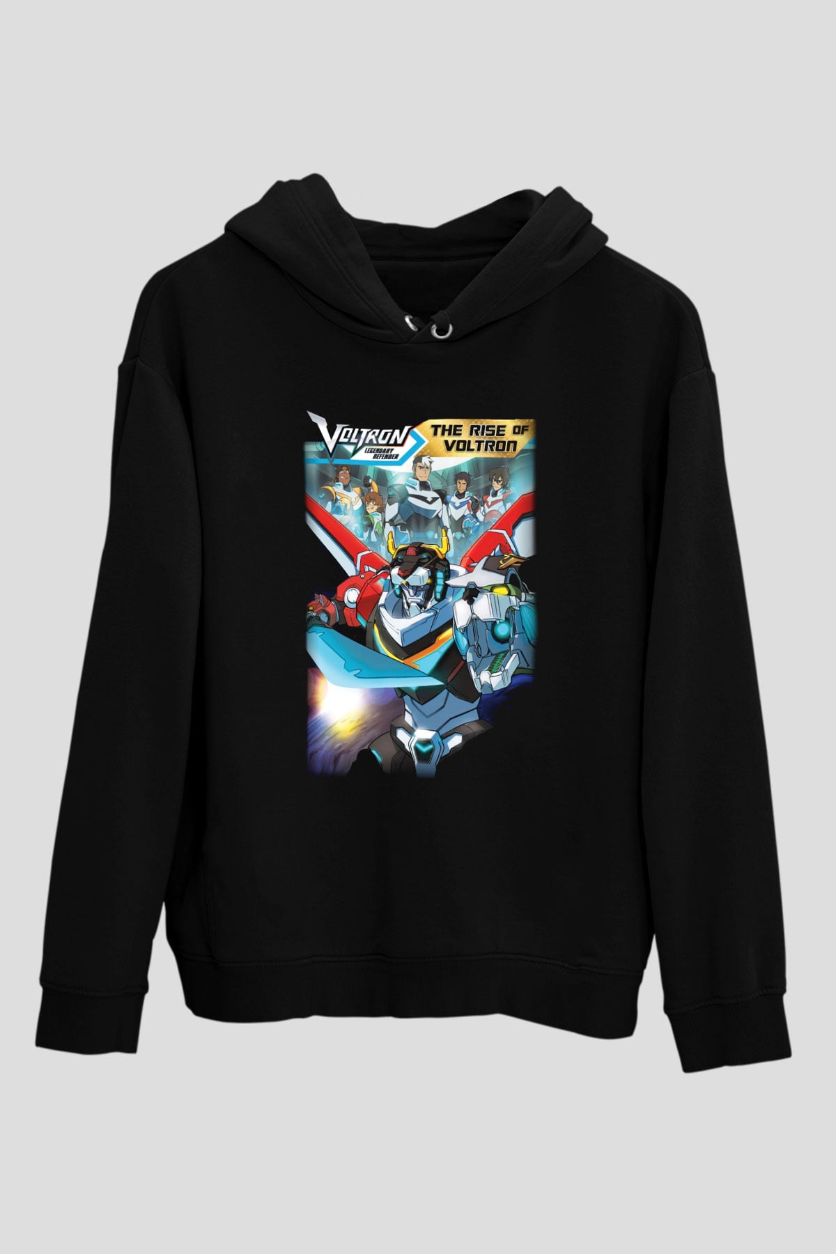 Voltron Siyah Unisex Kapüşonlu Sweatshirt