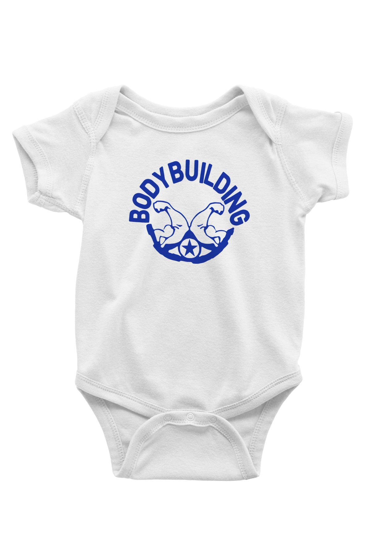 Vücut geliştirme Baskılı Beyaz Unisex Bebek Body - Zıbın