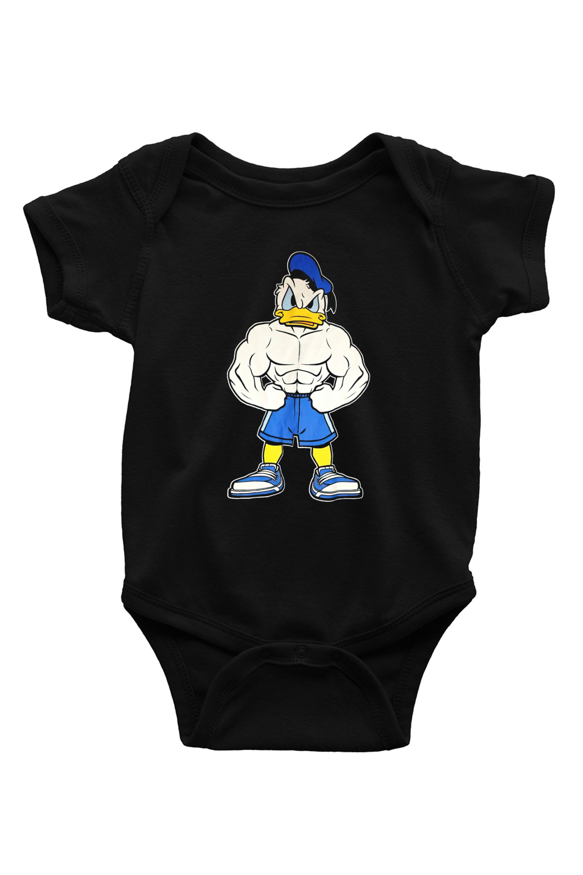 Vücut geliştirme Baskılı Siyah Bebek Body - Zıbın