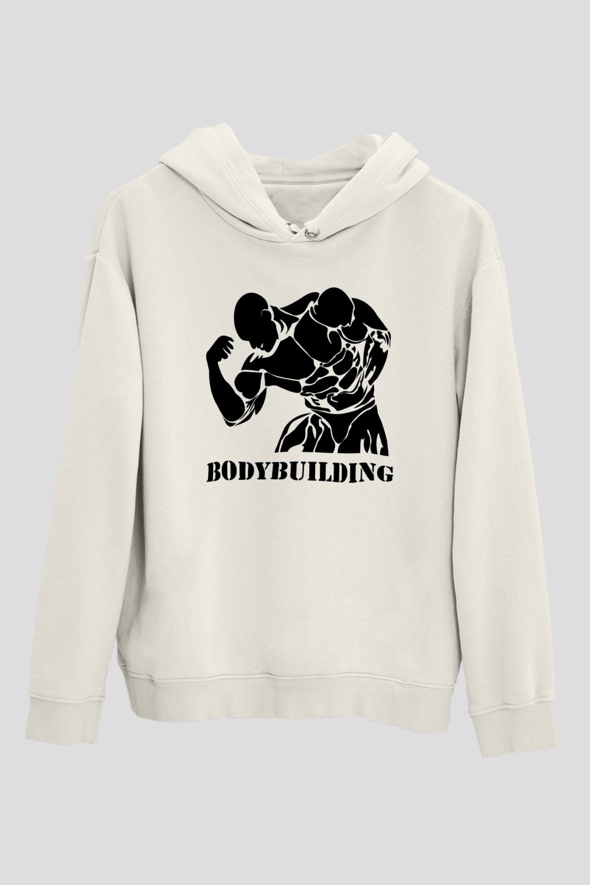 Vücut geliştirme Beyaz Unisex Hoodie