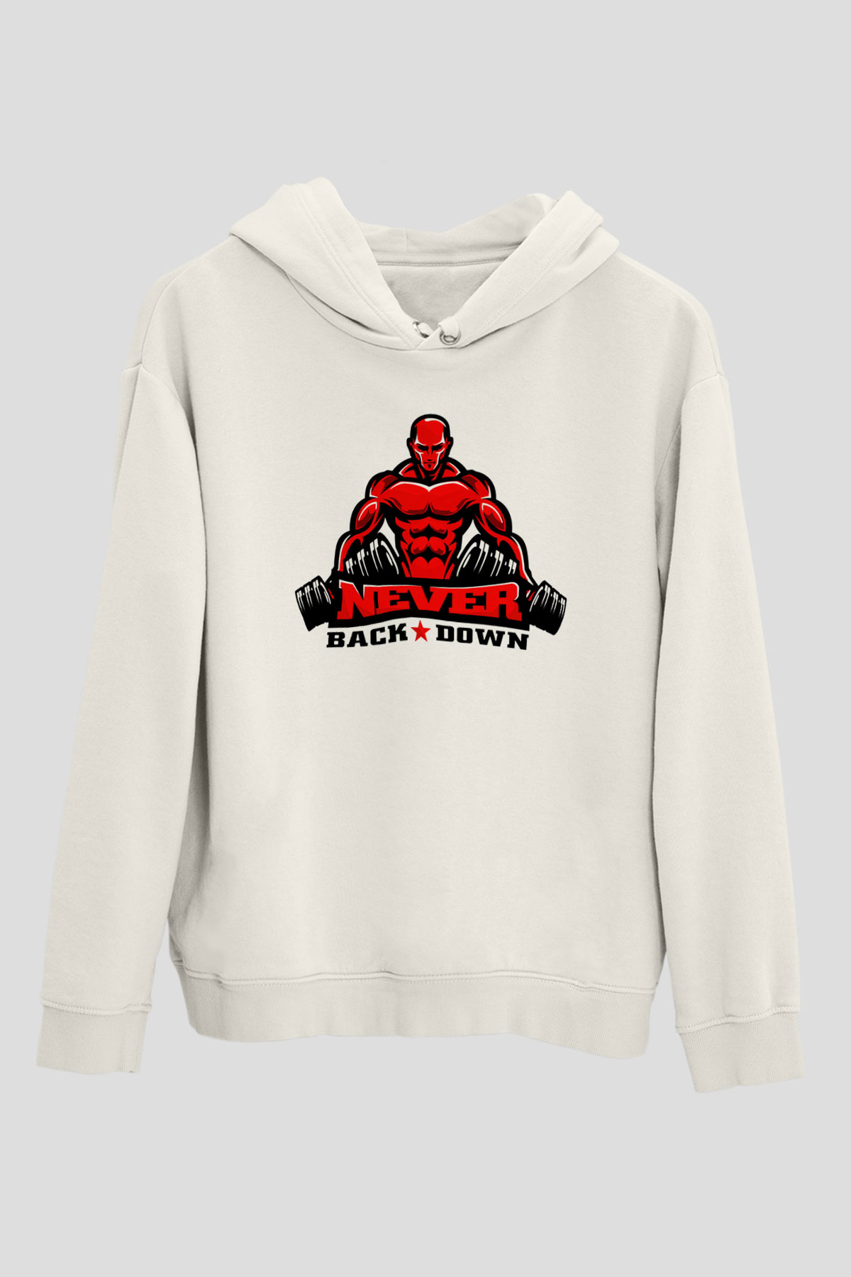 Vücut geliştirme Beyaz Unisex Hoodie