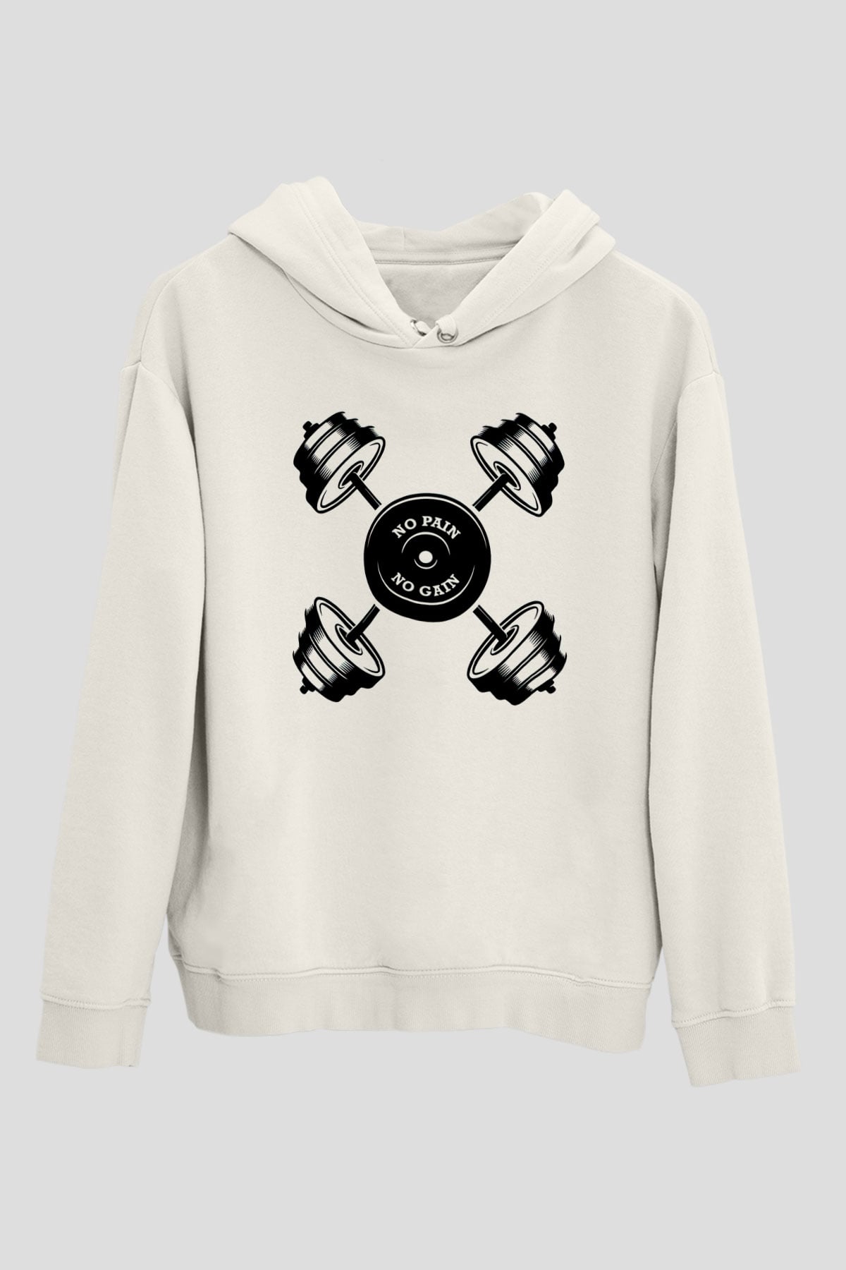 Vücut geliştirme Beyaz Unisex Hoodie