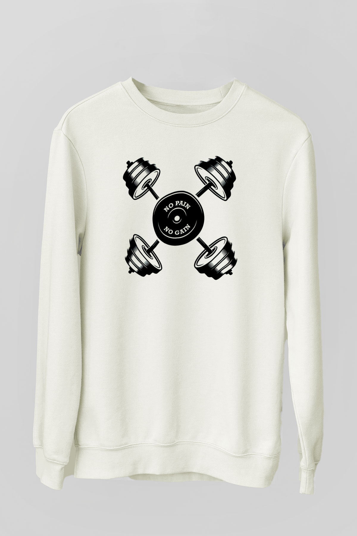 Vücut geliştirme Beyaz Unisex Sweatshirt