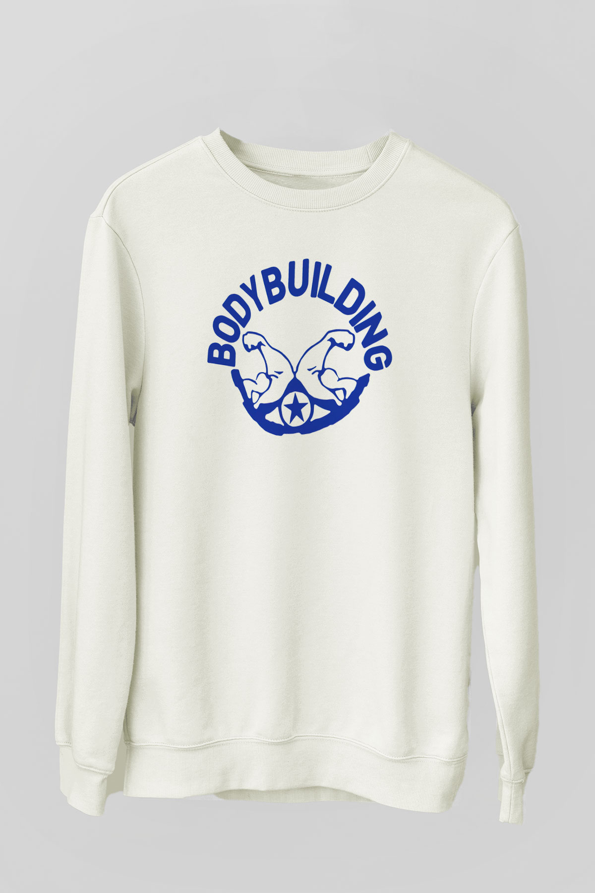 Vücut geliştirme Beyaz Unisex Sweatshirt
