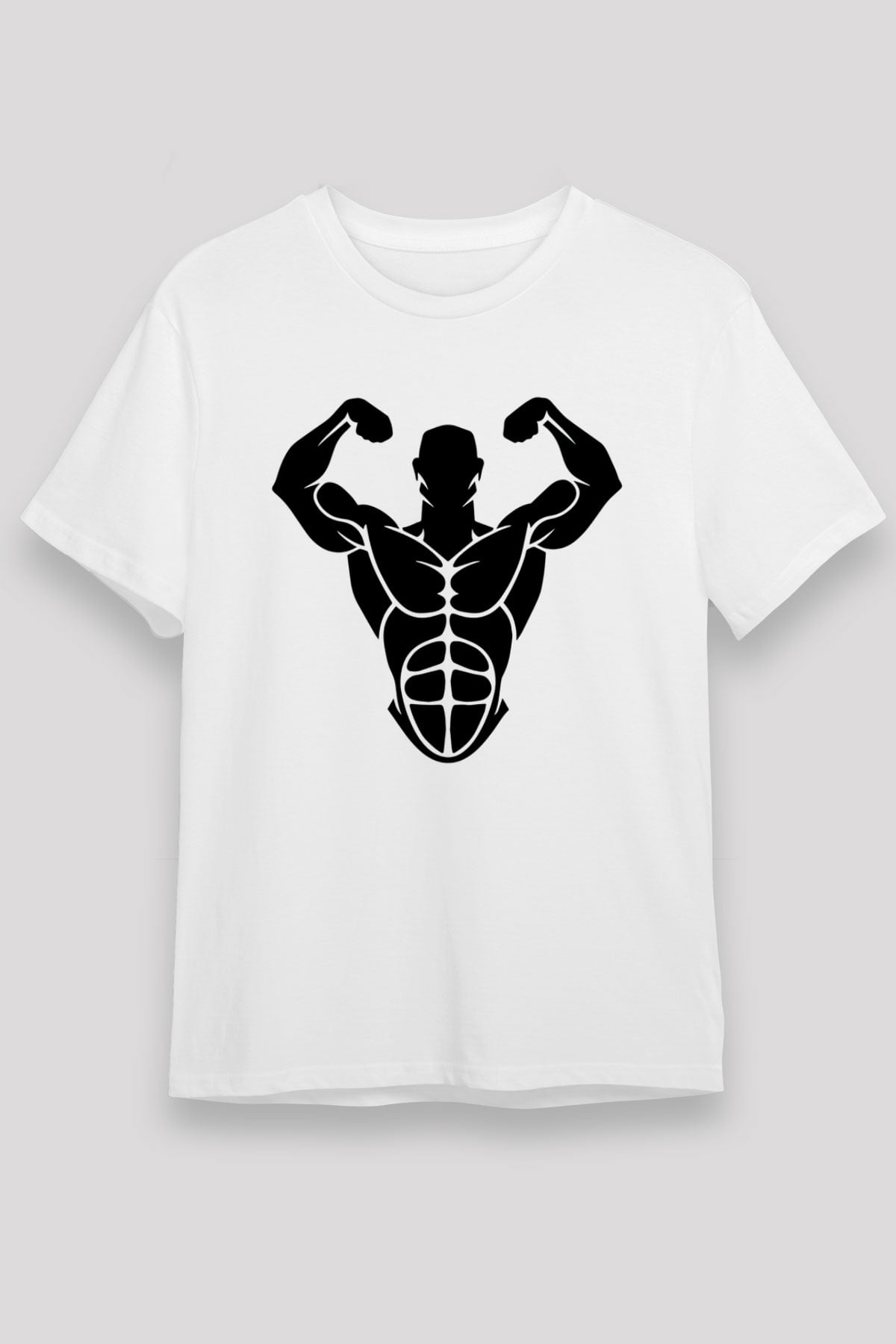Vücut geliştirme Beyaz Unisex Tişört T-Shirt - TişörtFabrikası