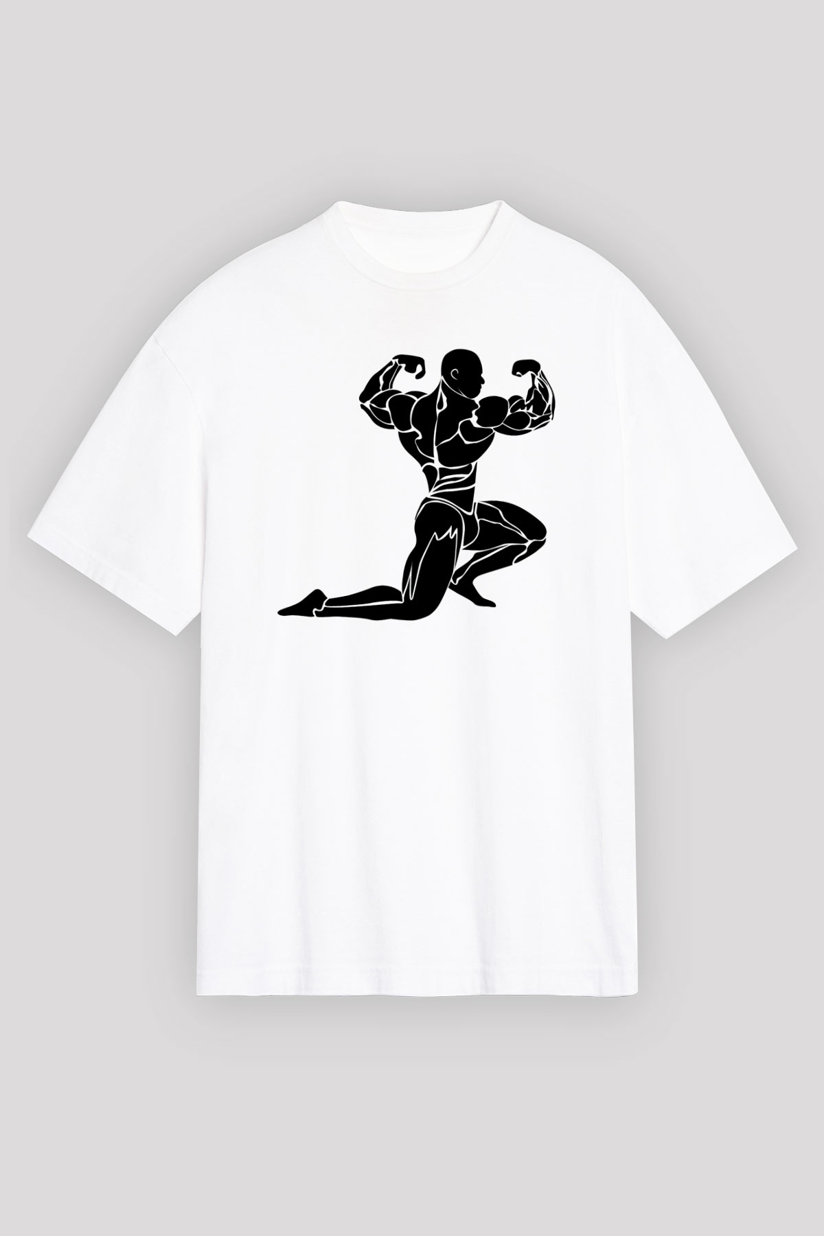 Vücut geliştirme Beyaz Unisex Tişört T-Shirt - TişörtFabrikası
