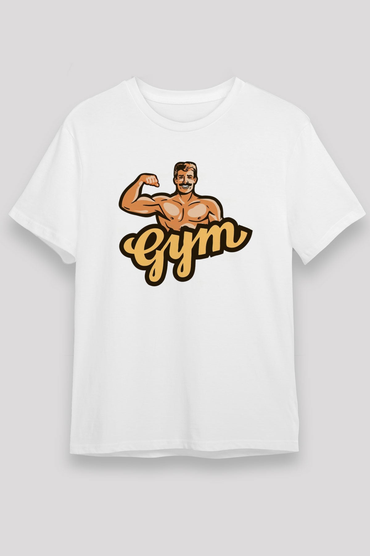 Vücut geliştirme Beyaz Unisex Tişört T-Shirt - TişörtFabrikası