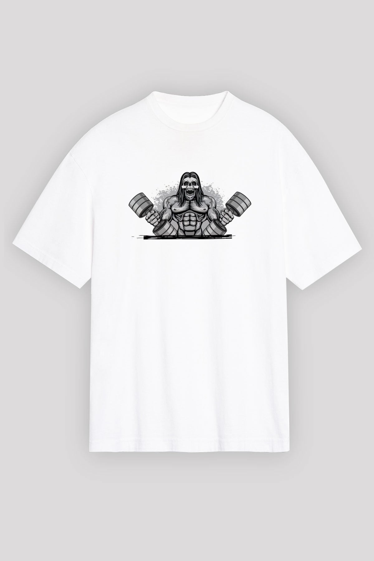 Vücut geliştirme Beyaz Unisex Tişört T-Shirt - TişörtFabrikası