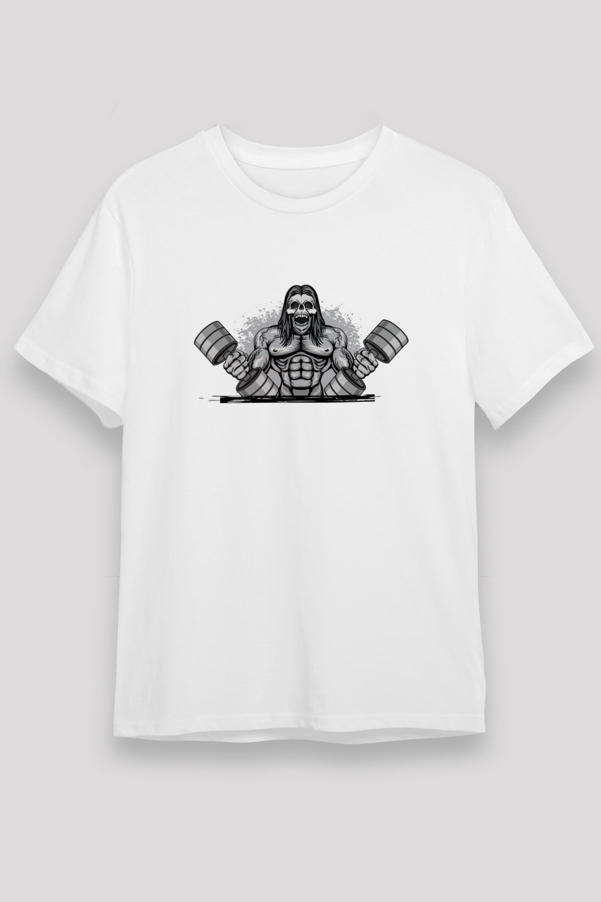 Vücut geliştirme Beyaz Unisex Tişört T-Shirt - TişörtFabrikası