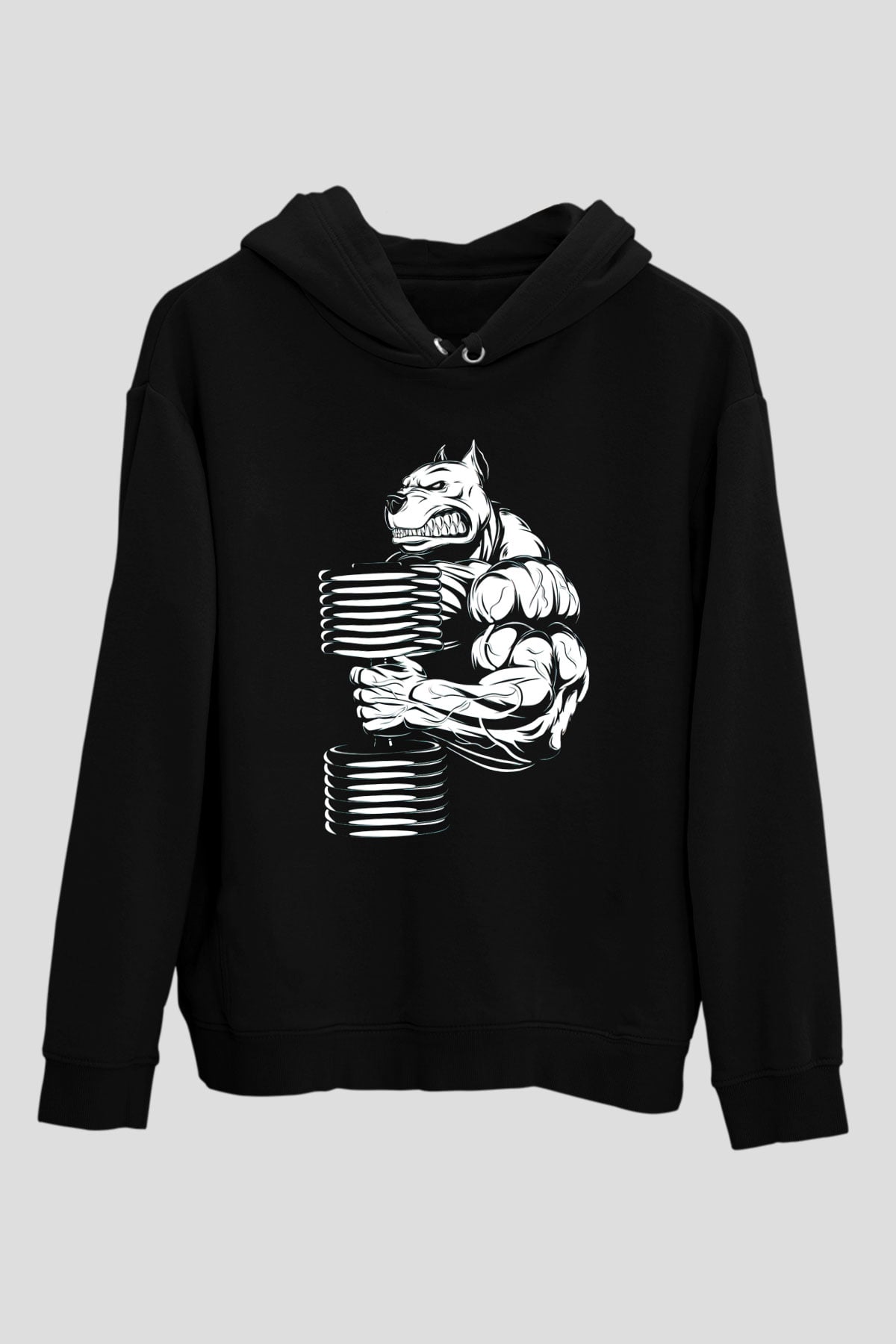 Vücut geliştirme Siyah Unisex Hoodie