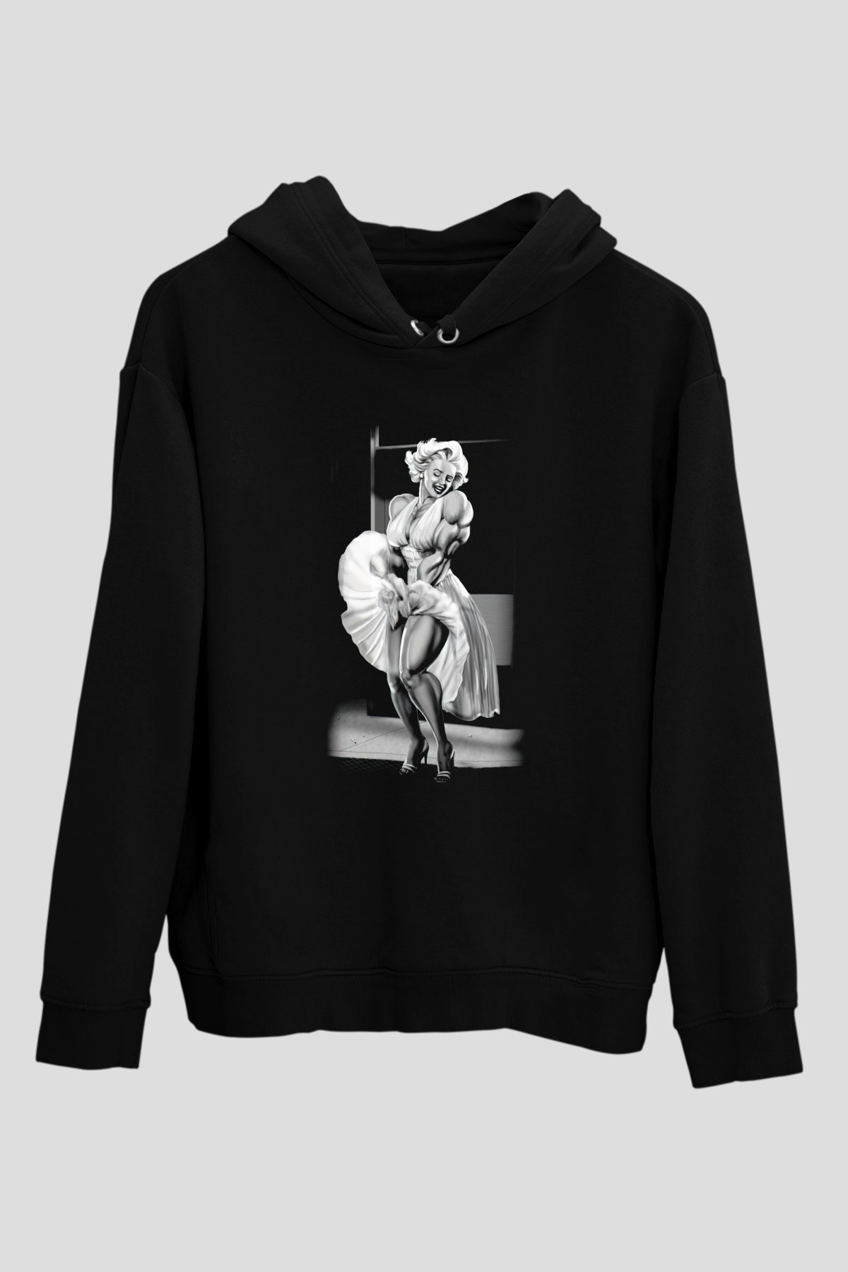 Vücut geliştirme Siyah Unisex Hoodie
