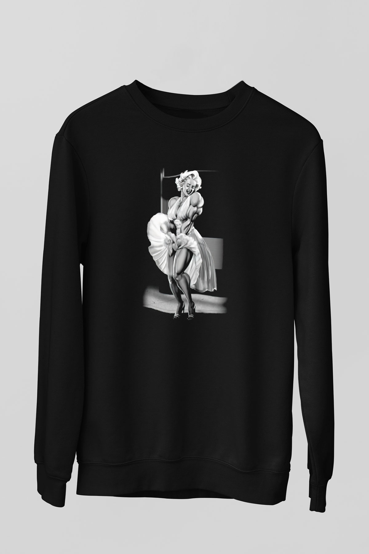 Vücut geliştirme Siyah Unisex Sweatshirt