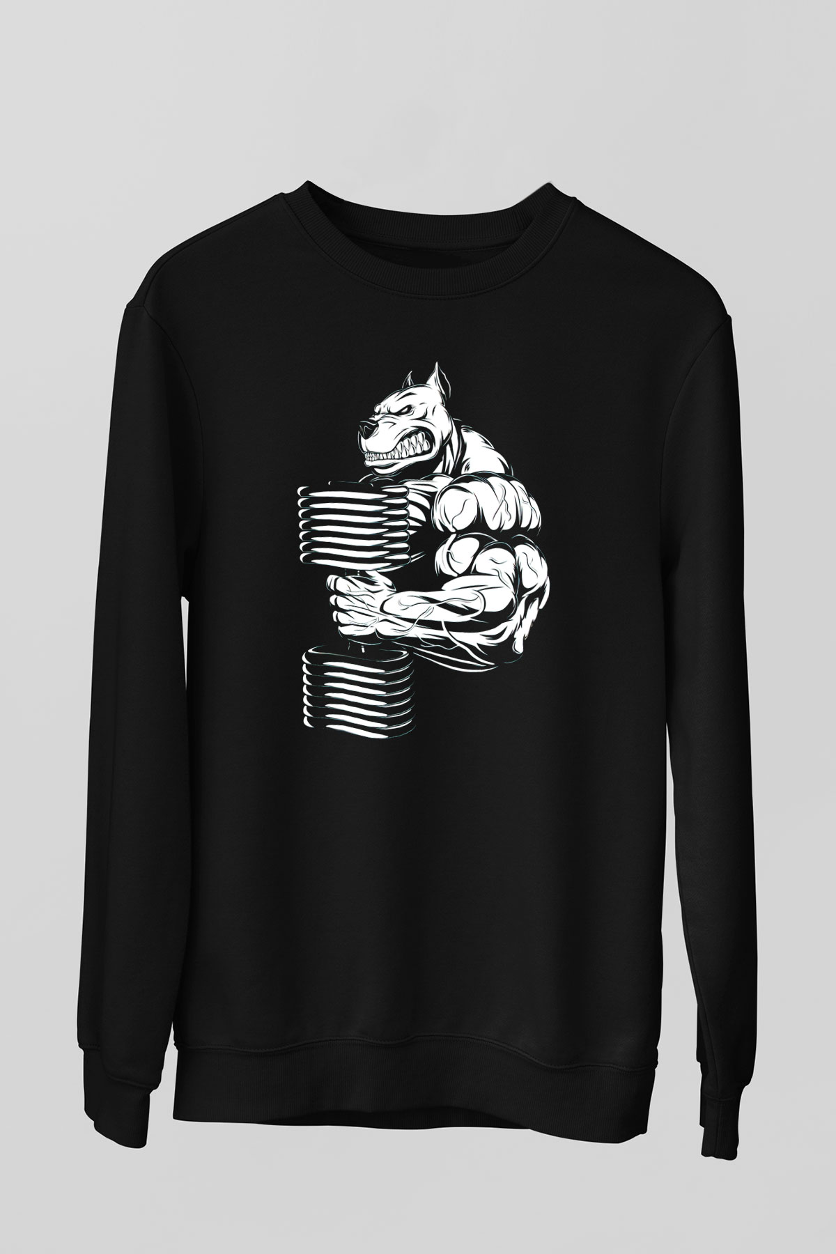Vücut geliştirme Siyah Unisex Sweatshirt