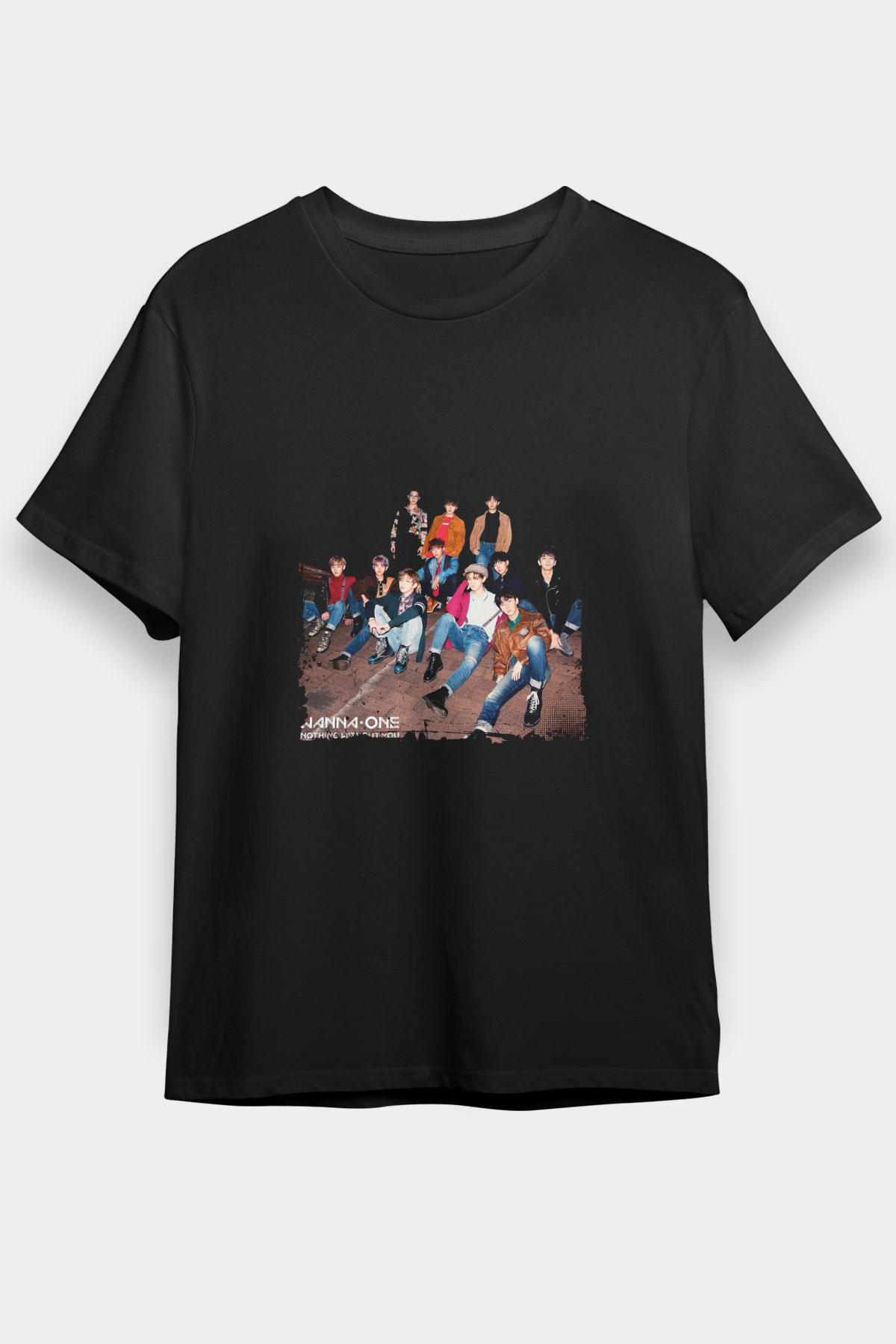 Wanna One Unisex Black Graphic Tee - STREETWEAR