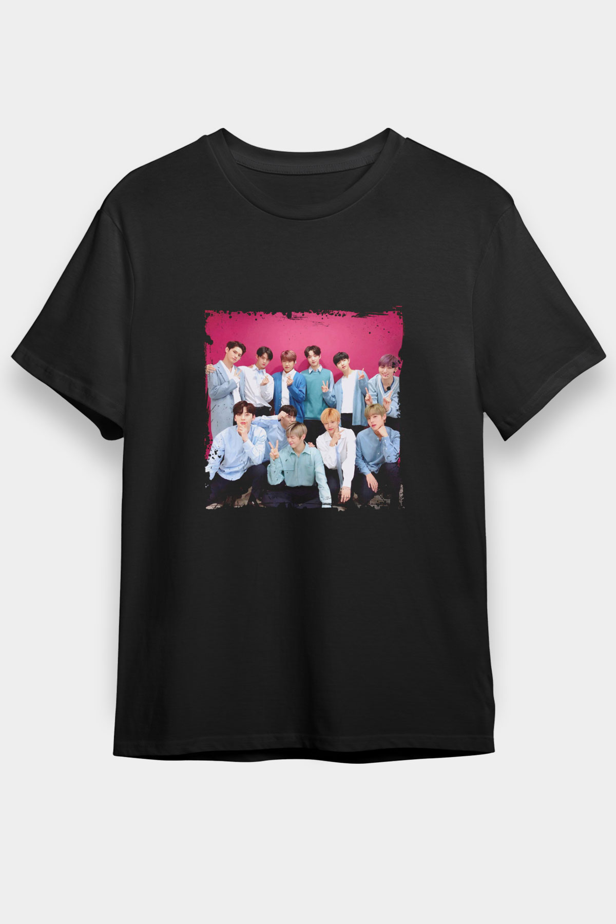 Wanna One Unisex Black Graphic Tee - STREETWEAR