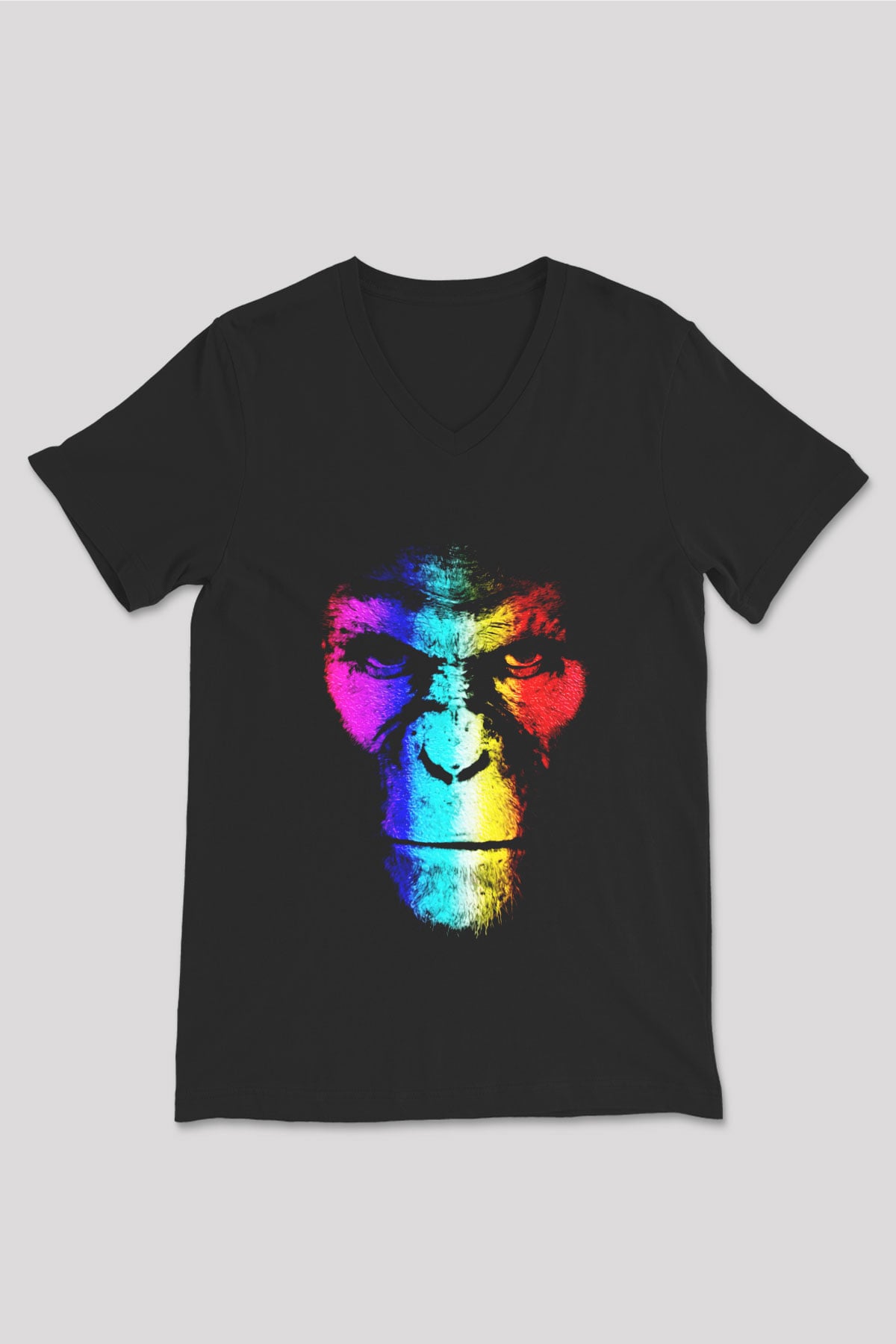 War for the Planet of the Apes Maymunlar Cehennemi Siyah Unisex V Yaka Tişört T-Shirt