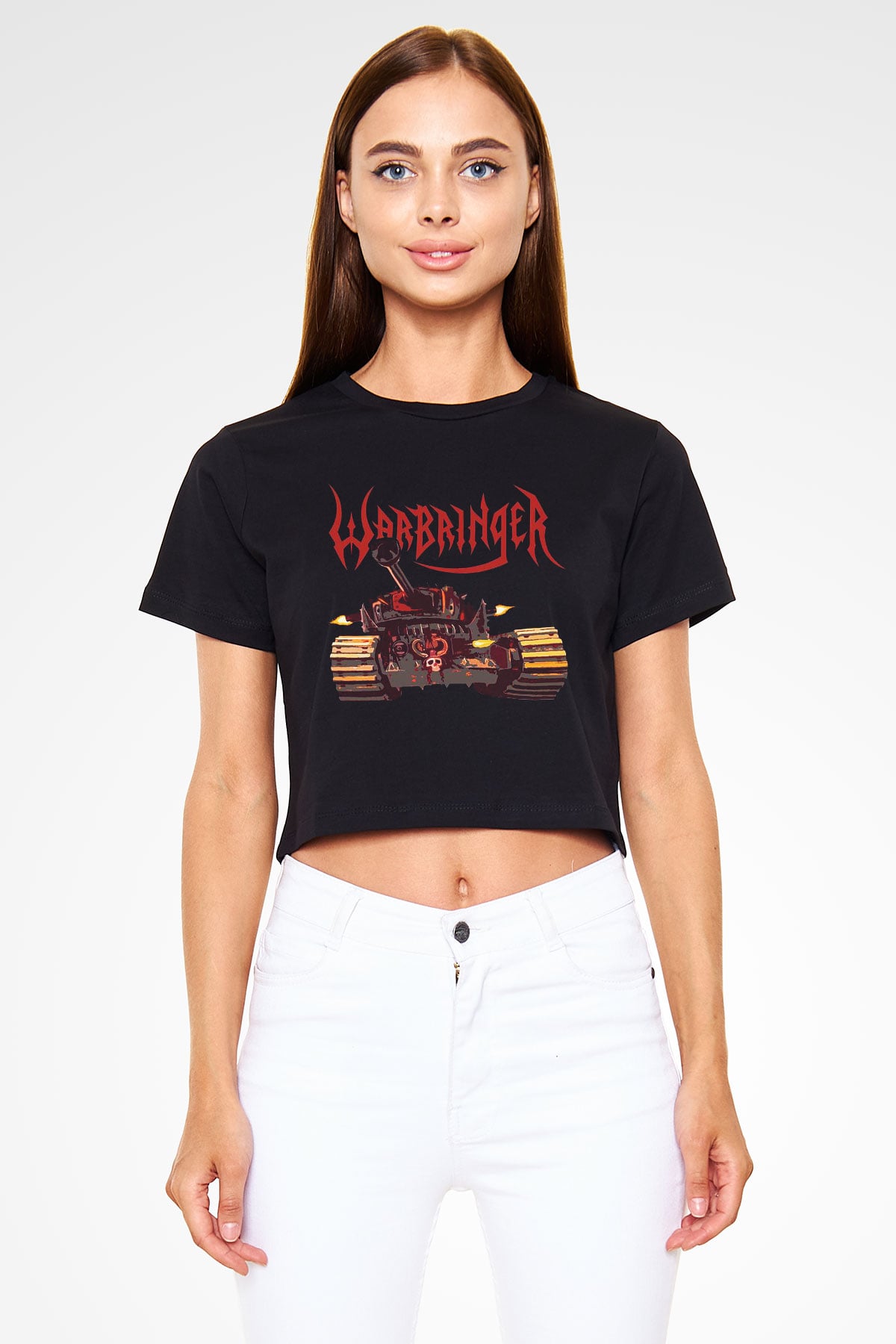 Warbringer Siyah Crop Top Tişört