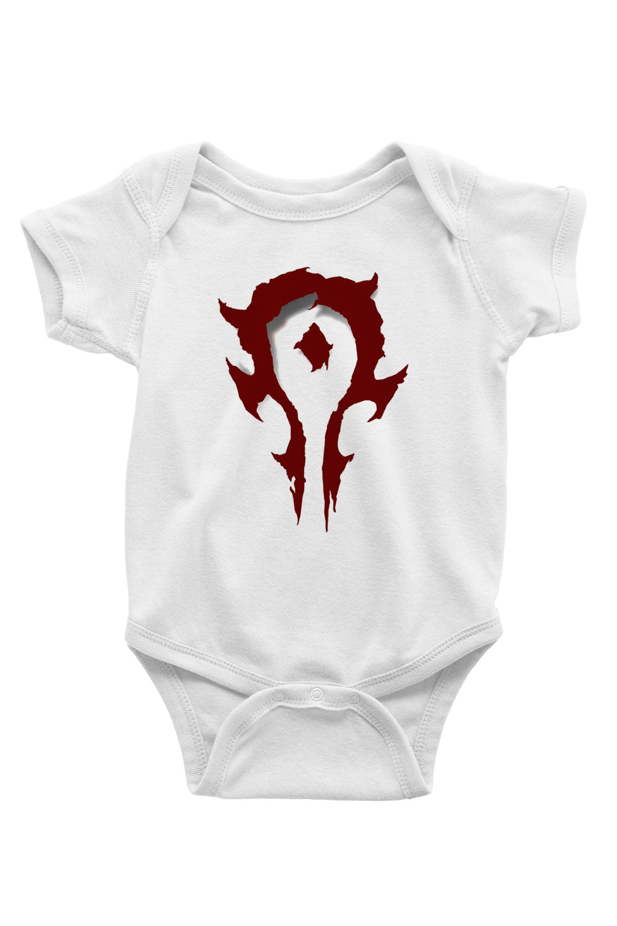 Warcraft Baskılı Beyaz Unisex Bebek Body - Zıbın
