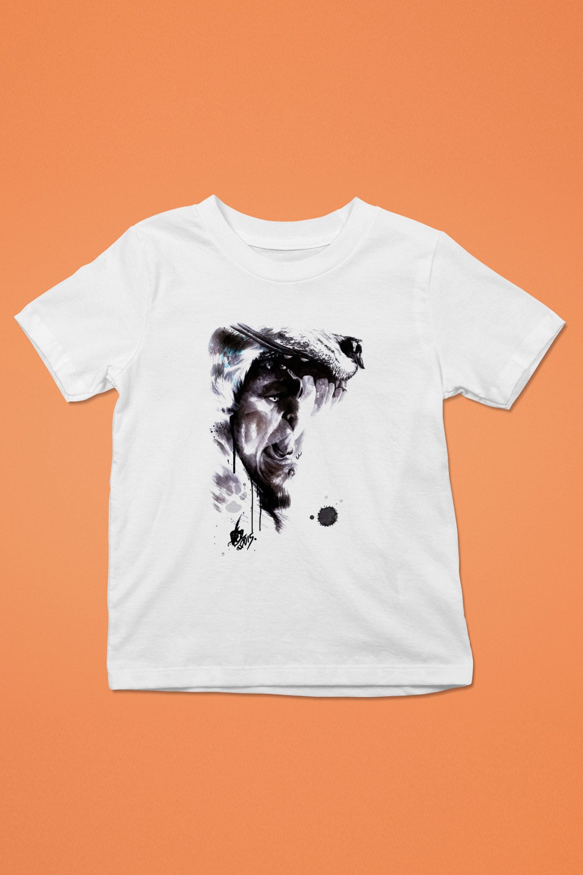 Warcraft Baskılı Beyaz Unisex Çocuk Tişört