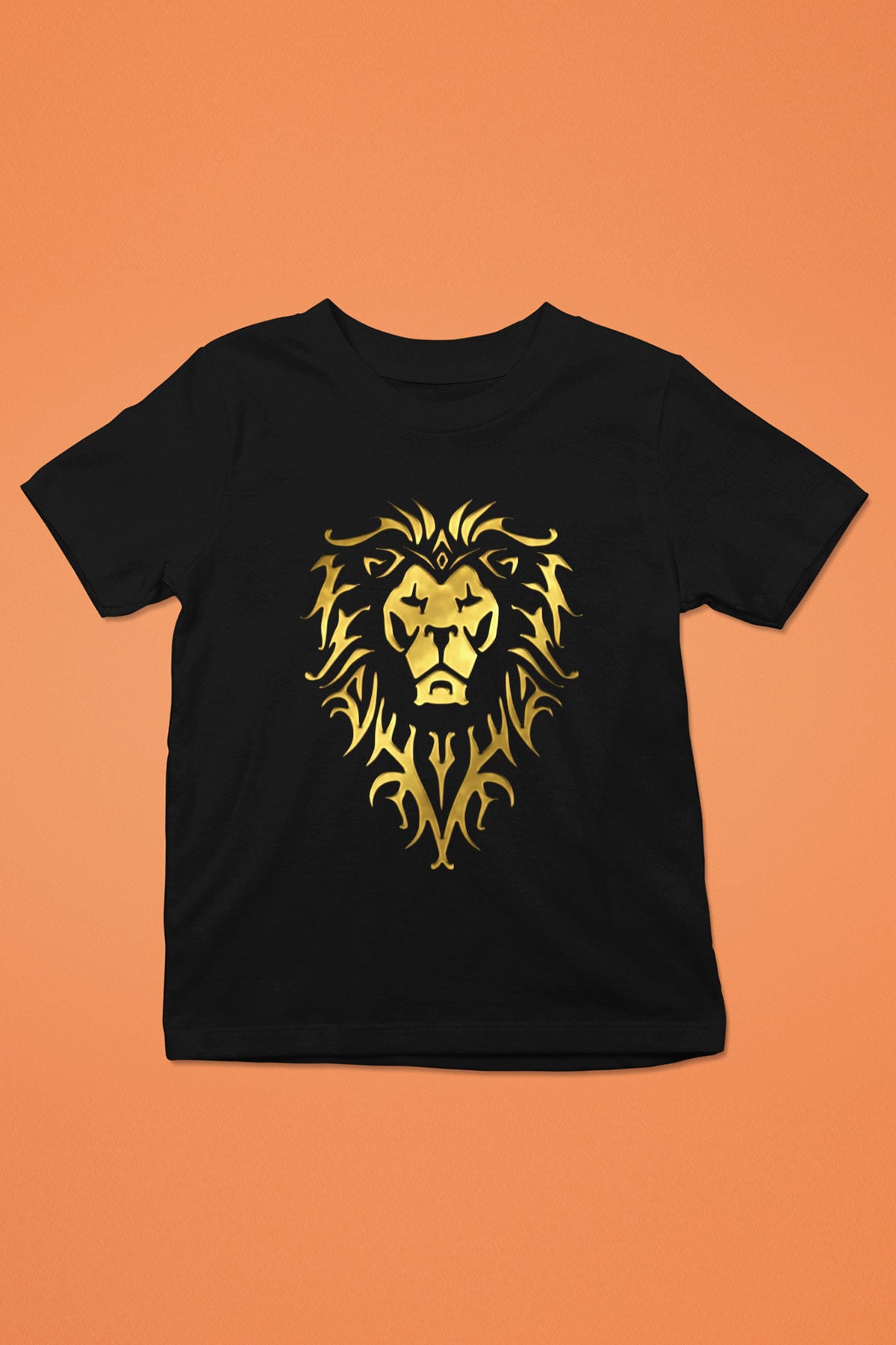 Warcraft Baskılı Siyah Unisex Çocuk Tişört
