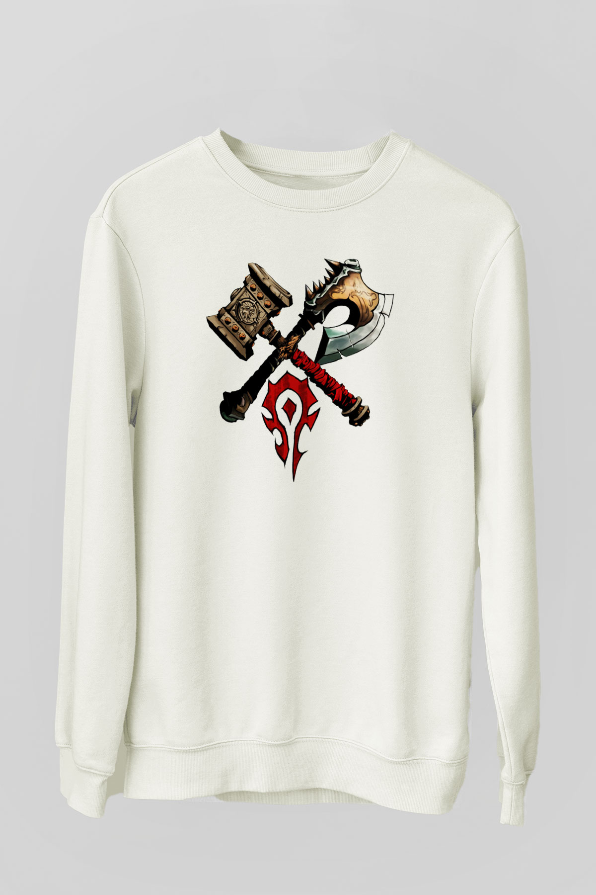 Warcraft Beyaz Unisex Sweatshirt