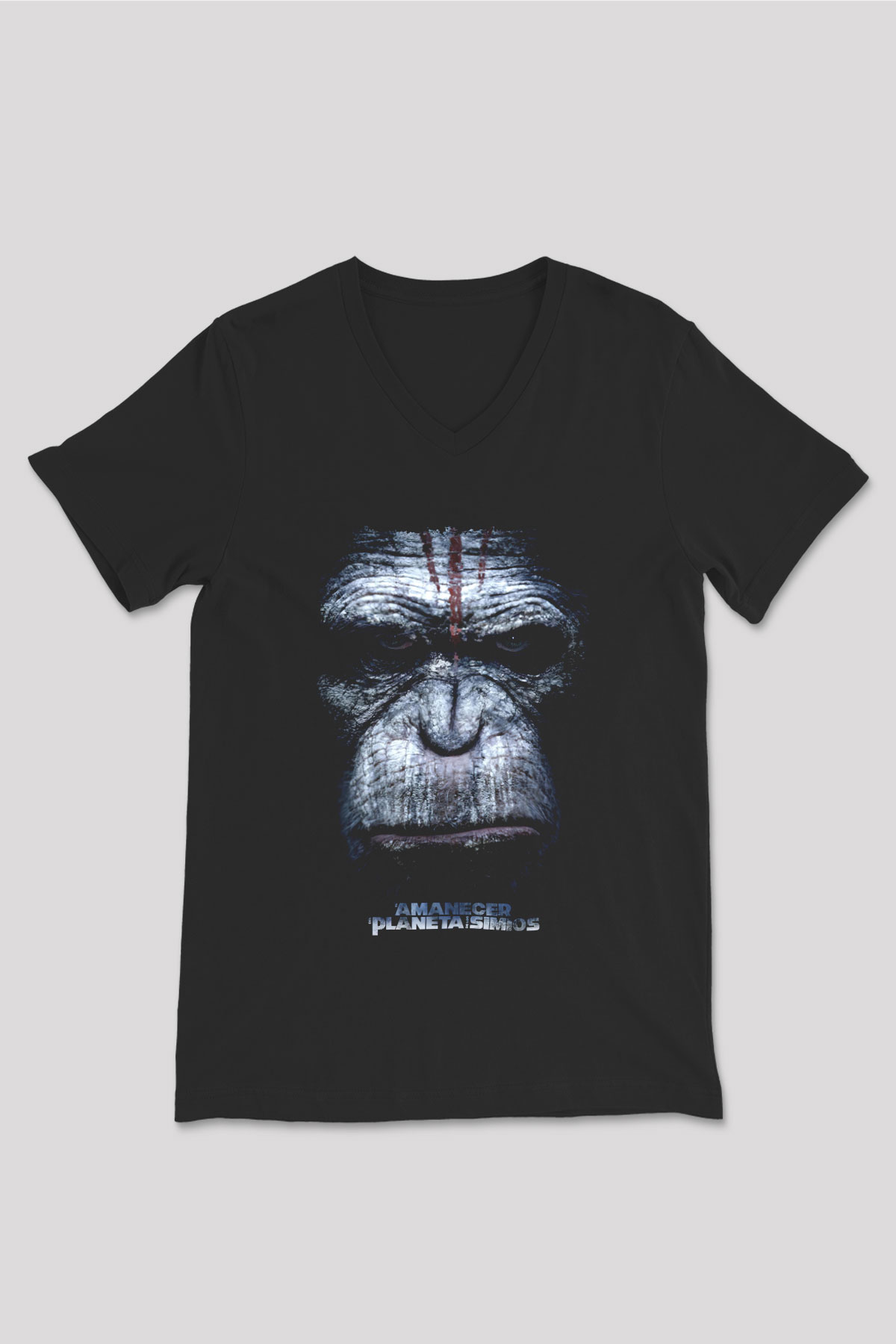 Warcraft Siyah Unisex V Yaka Tişört