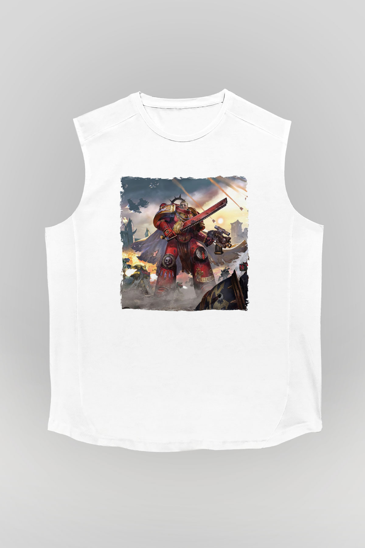 Warhammer Beyaz Unisex Kolsuz Tişört