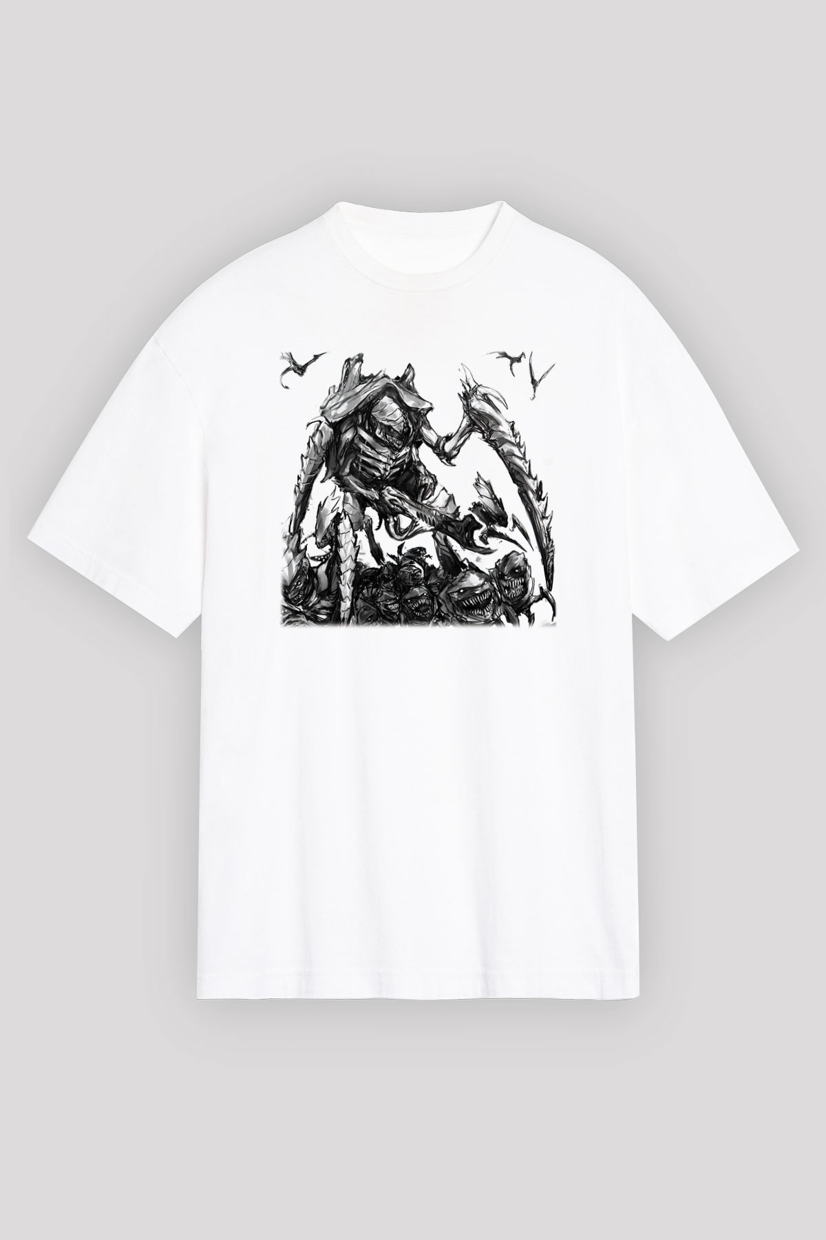 Warhammer Beyaz Unisex Oversize Tişört T-Shirt
