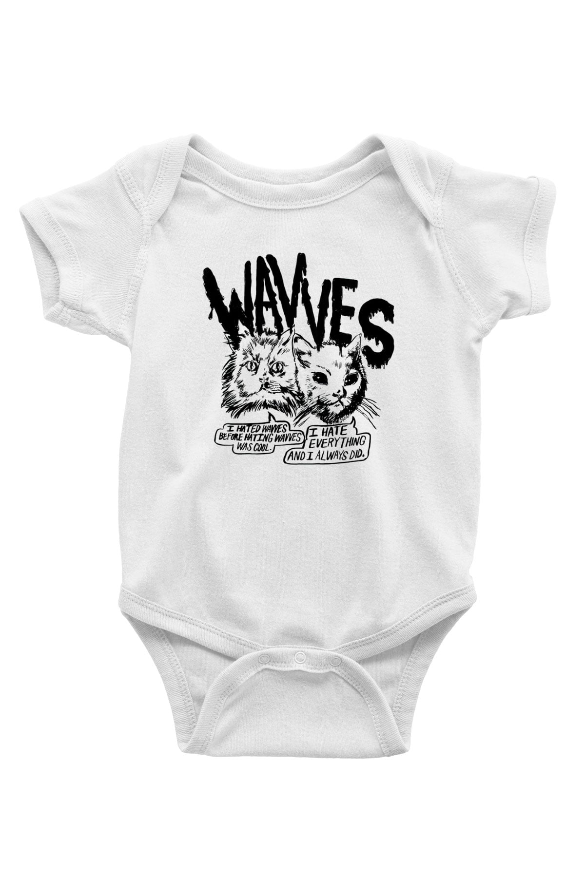 Wavves Baskılı Beyaz Unisex Bebek Body - Zıbın
