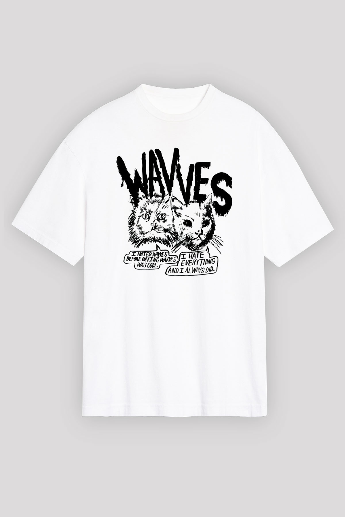 Wavves Beyaz Unisex Oversize Tişört T-Shirt