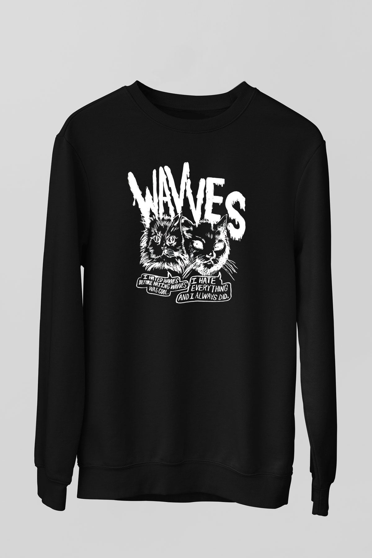 Wavves Siyah Unisex Sweatshirt