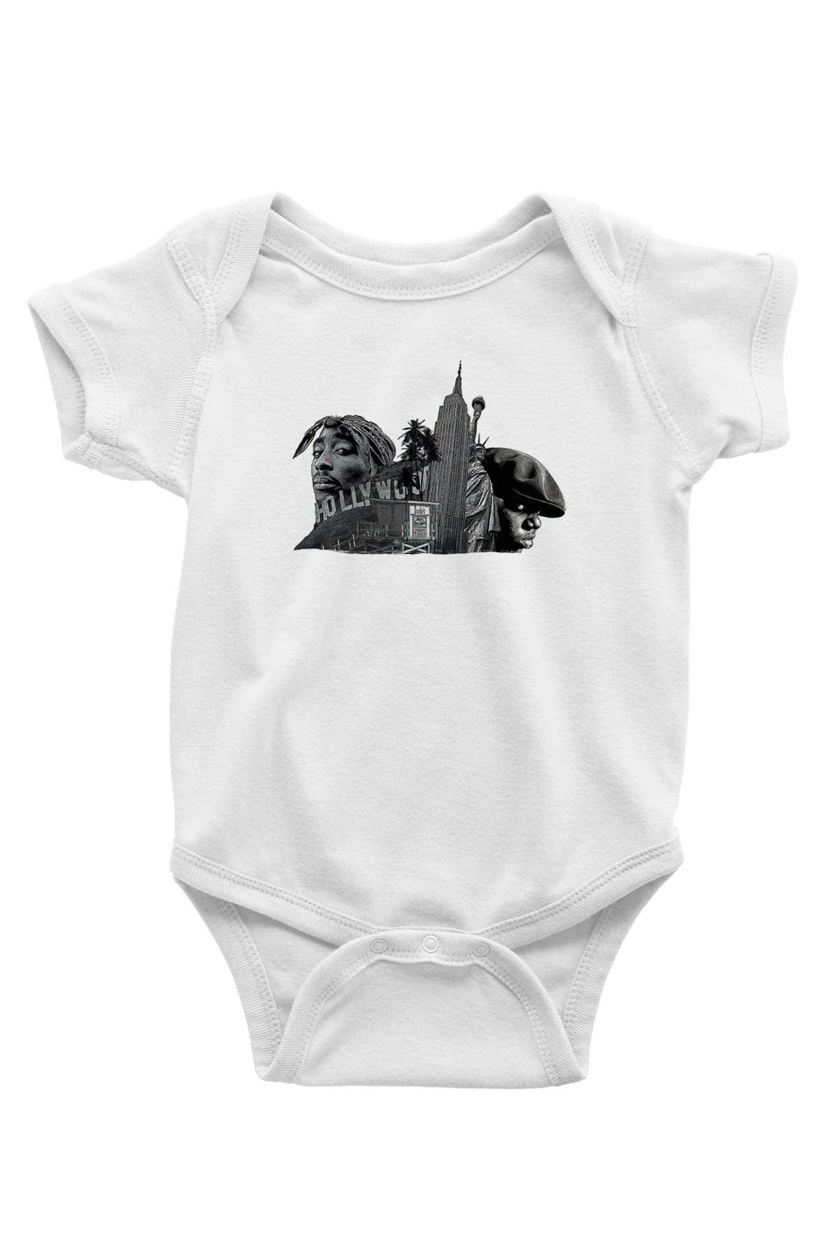 West Side Connection Baskılı Beyaz Unisex Bebek Body - Zıbın