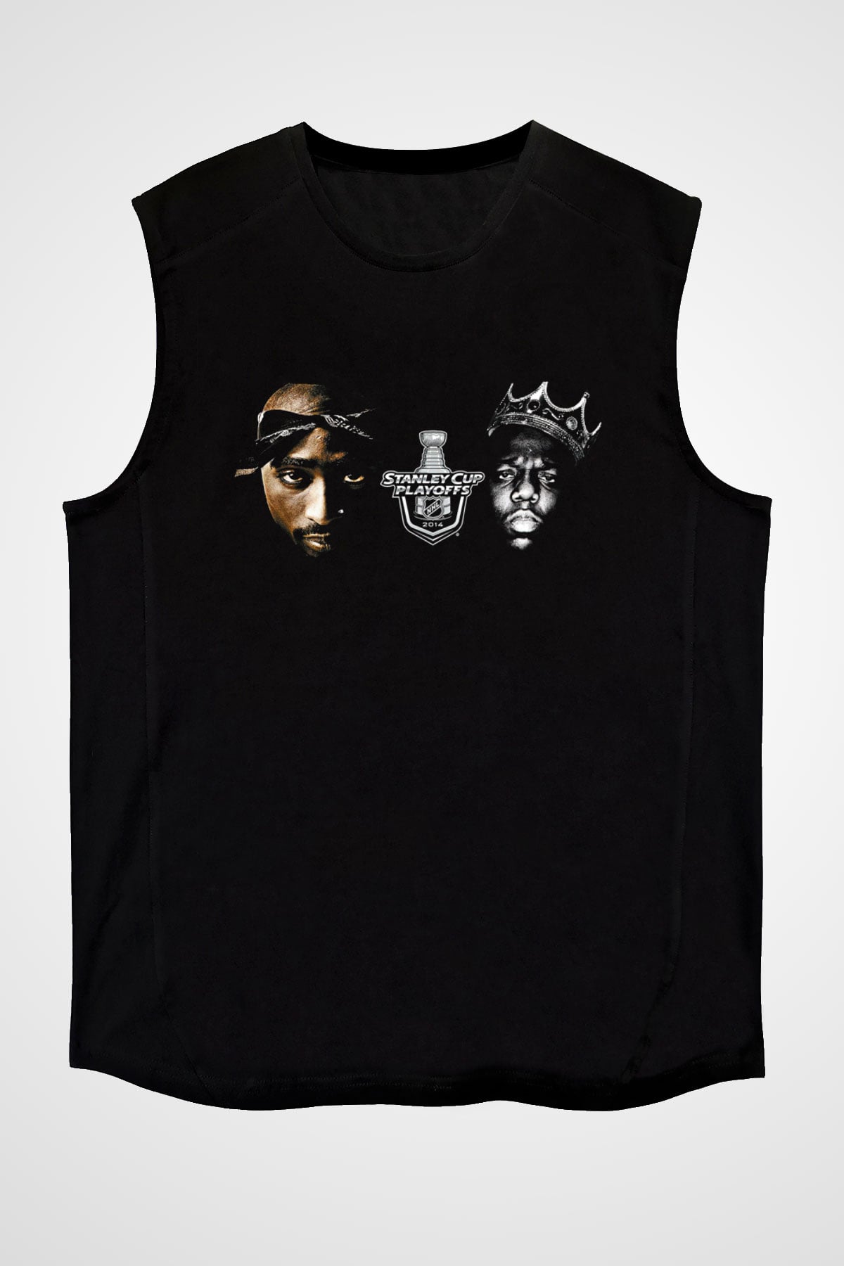 West Side Connection Baskılı Unisex Siyah Kolsuz Tişört - Tshirt