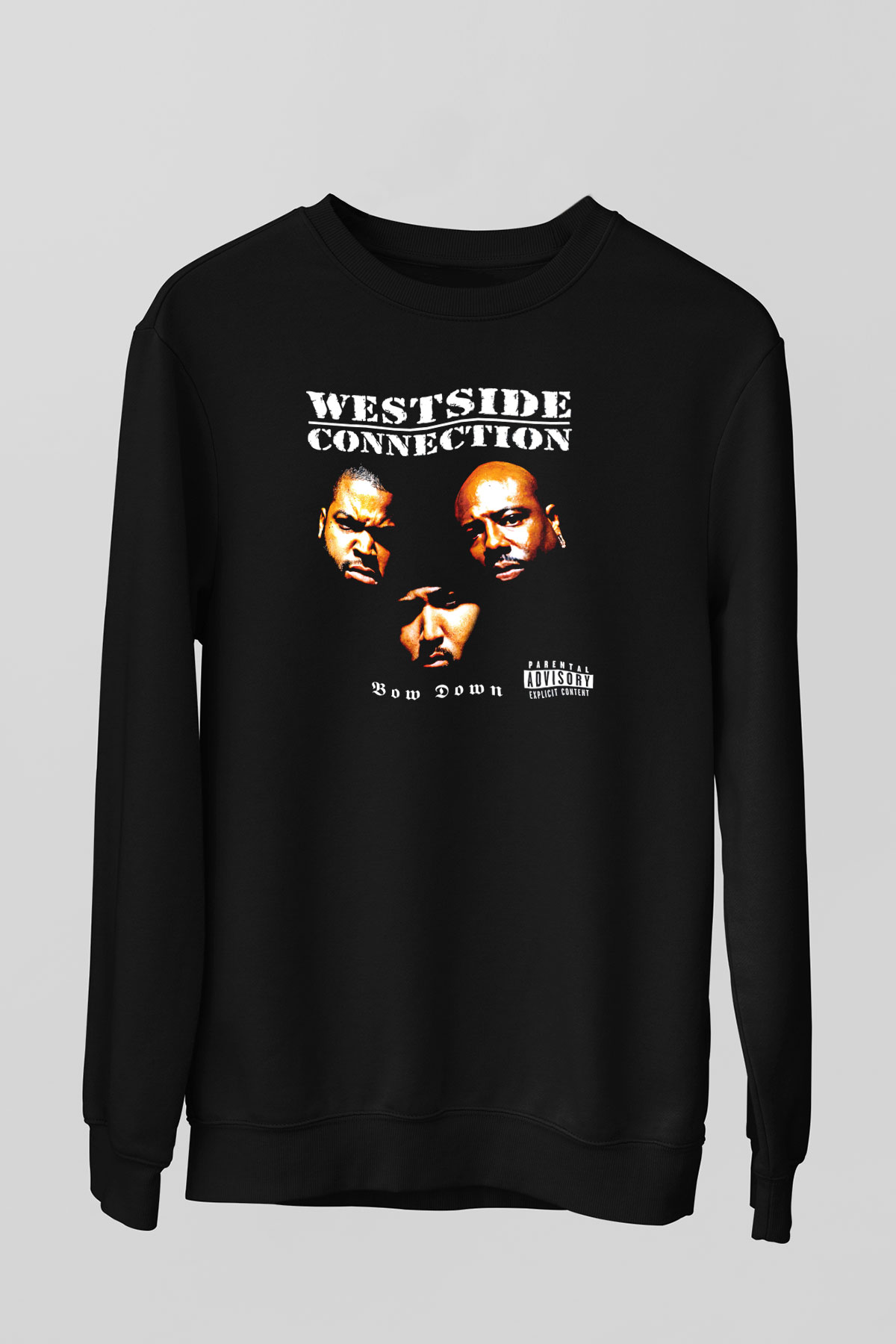 West Side Connection Baskılı Unisex Siyah Sweatshirt