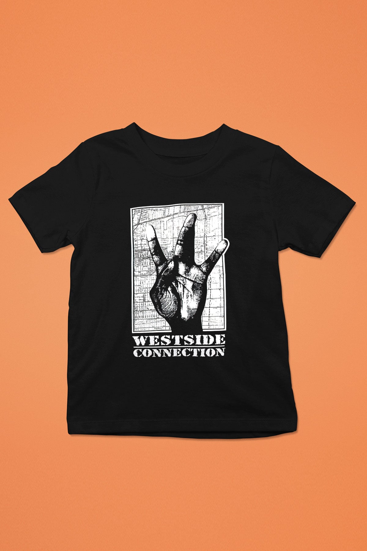 West Side Connection Baskılı Unisex Siyah Çocuk Tişört - Tshirt