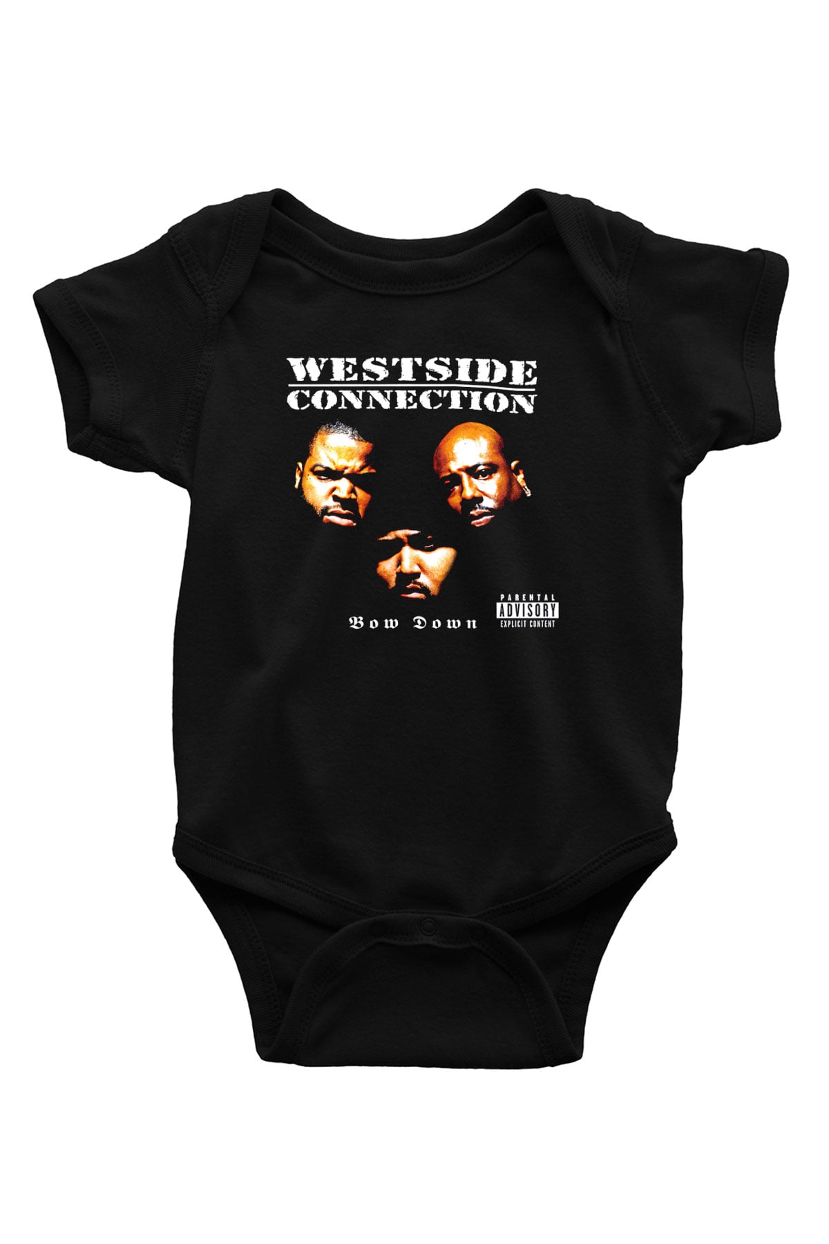 West Side Connection Baskılı Unisex Siyah Bebek Body - Zıbın