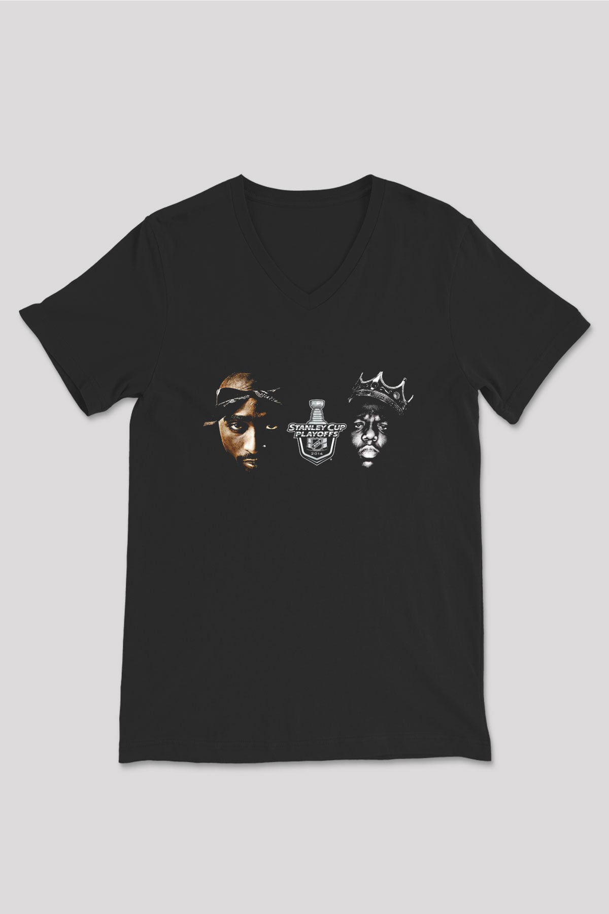 West Side Connection Baskılı Unisex Siyah V Yaka Tişört - Tshirt