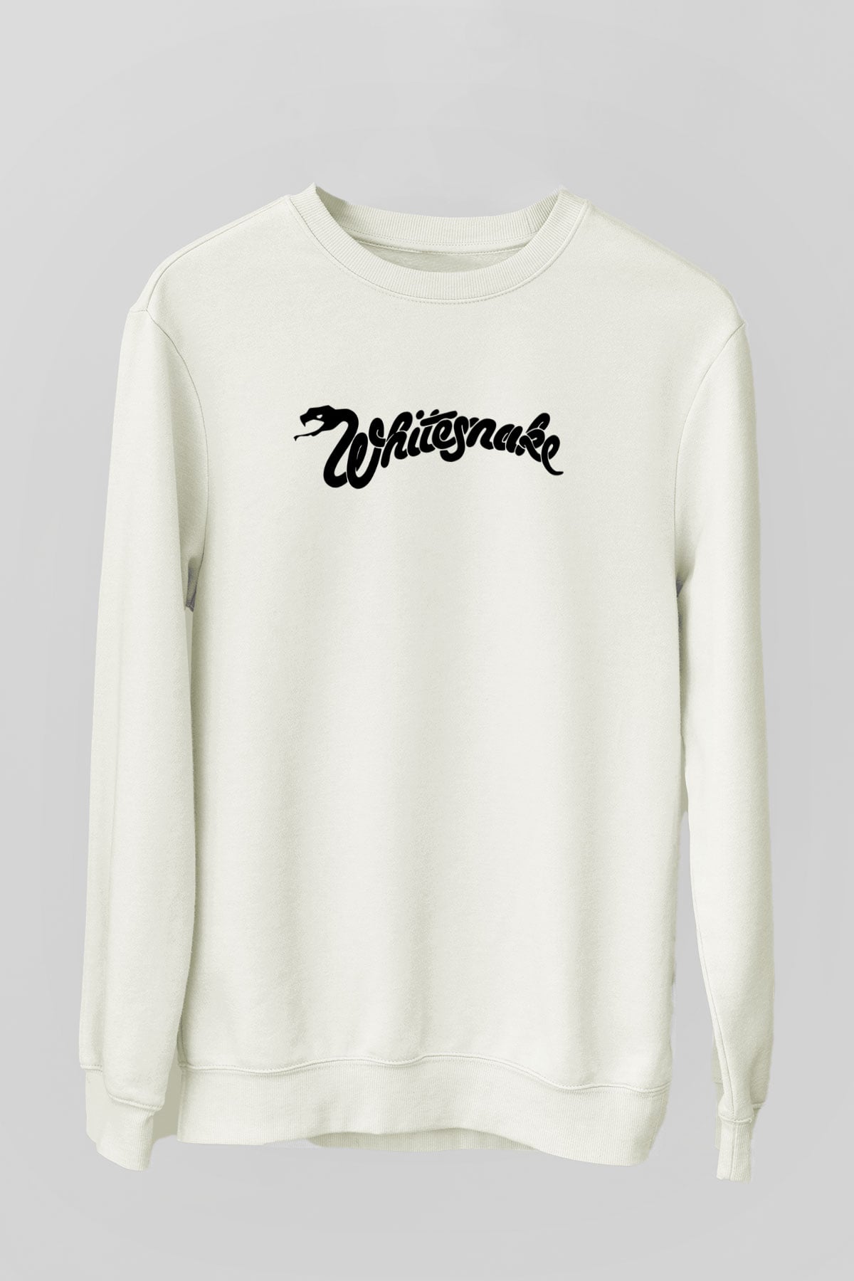 Whitesnake Baskılı Beyaz Unisex Sweatshirt