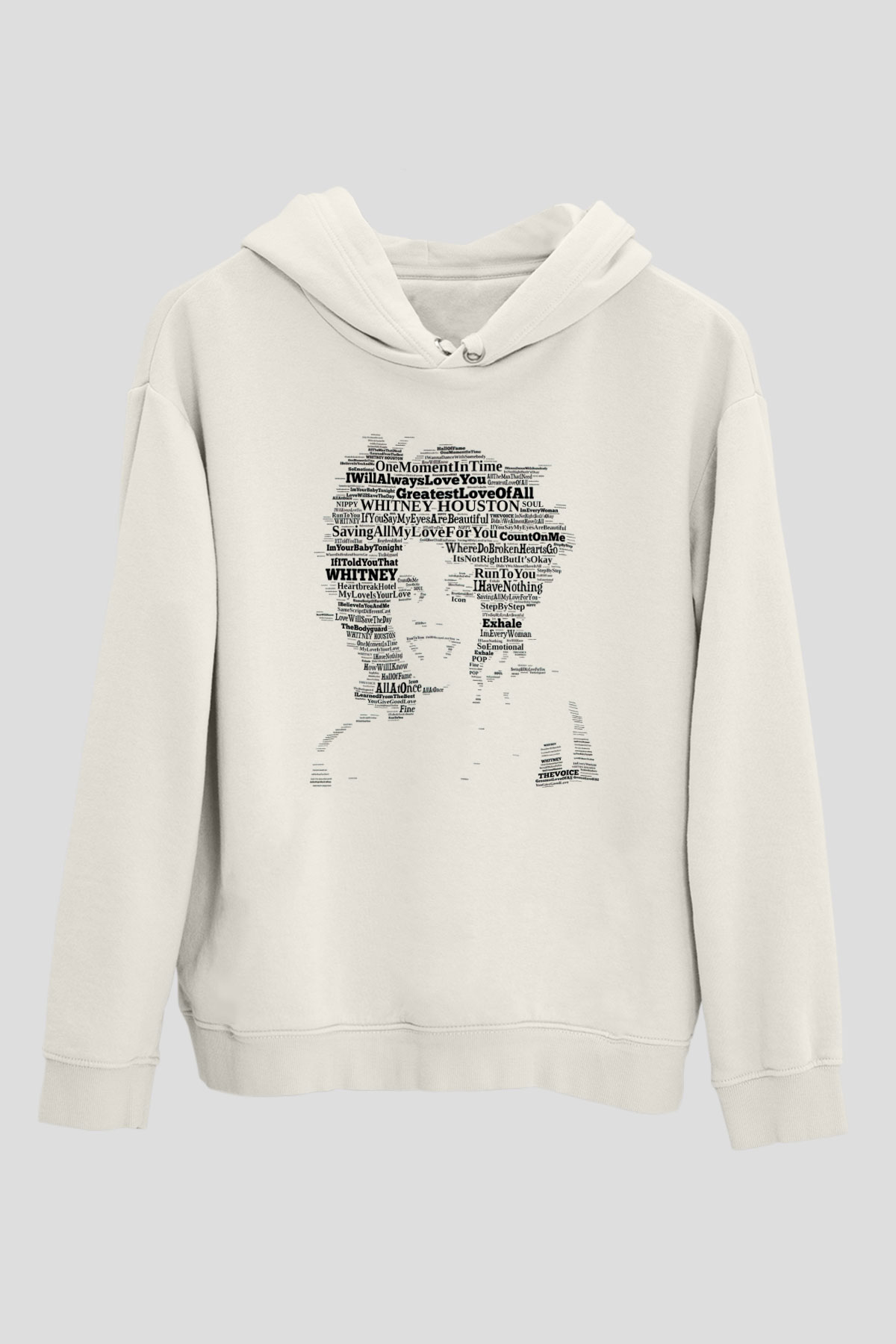 Whitney Houston Beyaz Unisex Kapüşonlu Sweatshirt