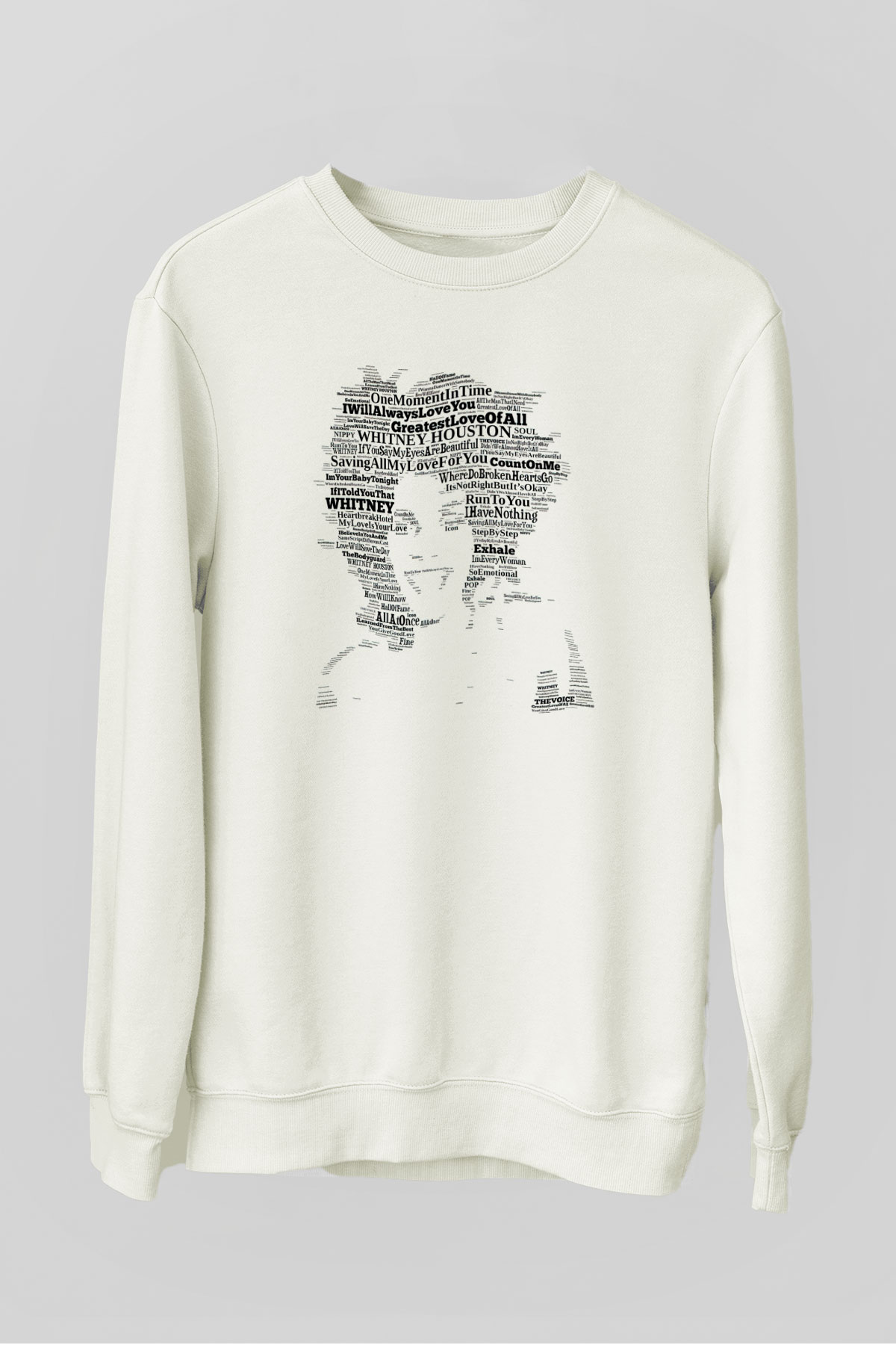 Whitney Houston Beyaz Unisex Sweatshirt