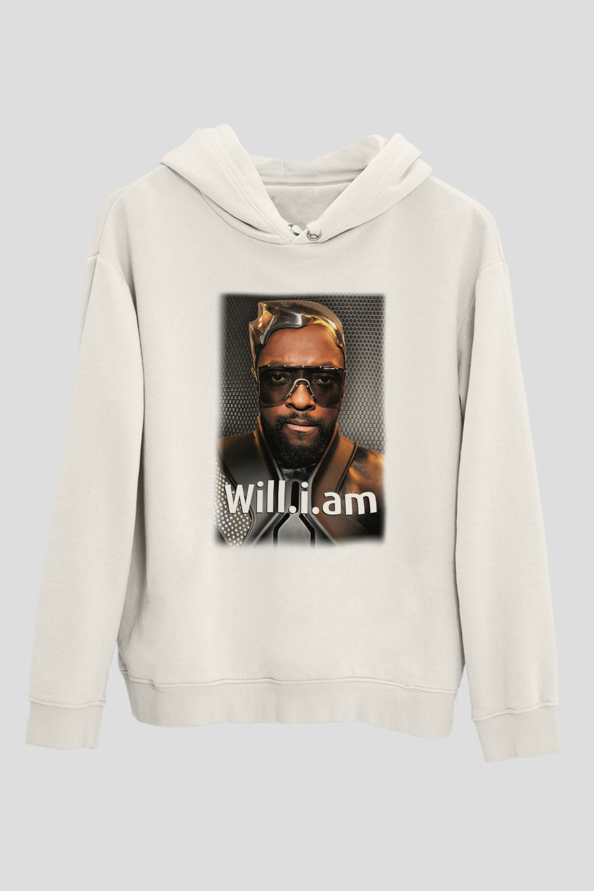 Will.I.Am Beyaz Unisex Kapşonlu Sweatshirt