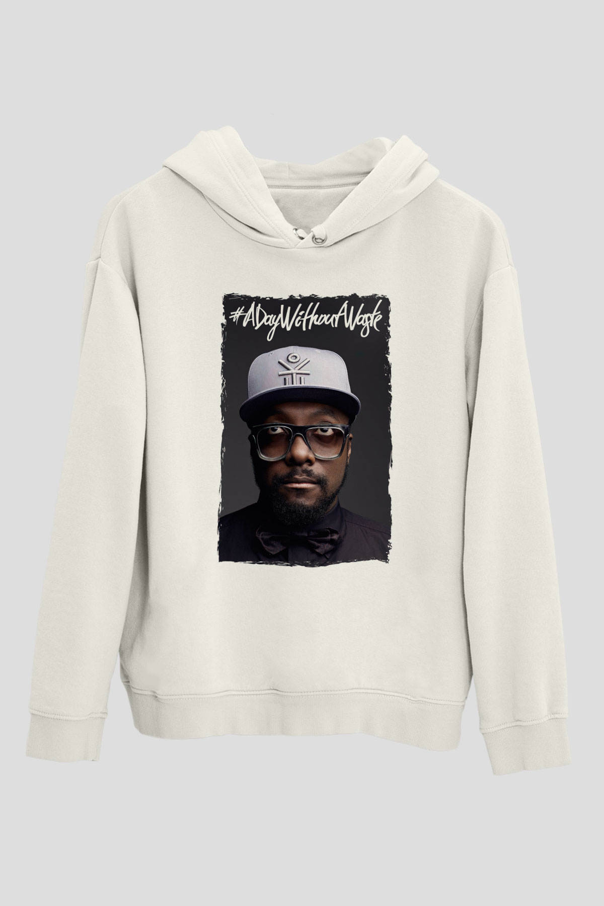Will.I.Am Beyaz Unisex Kapüşonlu Sweatshirt