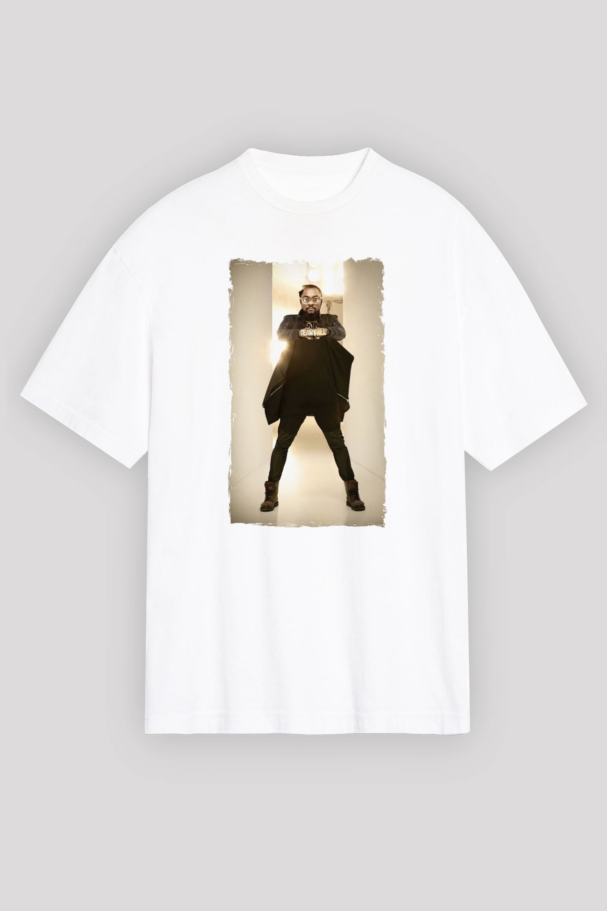 Will.I.Am Beyaz Unisex Tişört T-Shirt - TişörtFabrikası