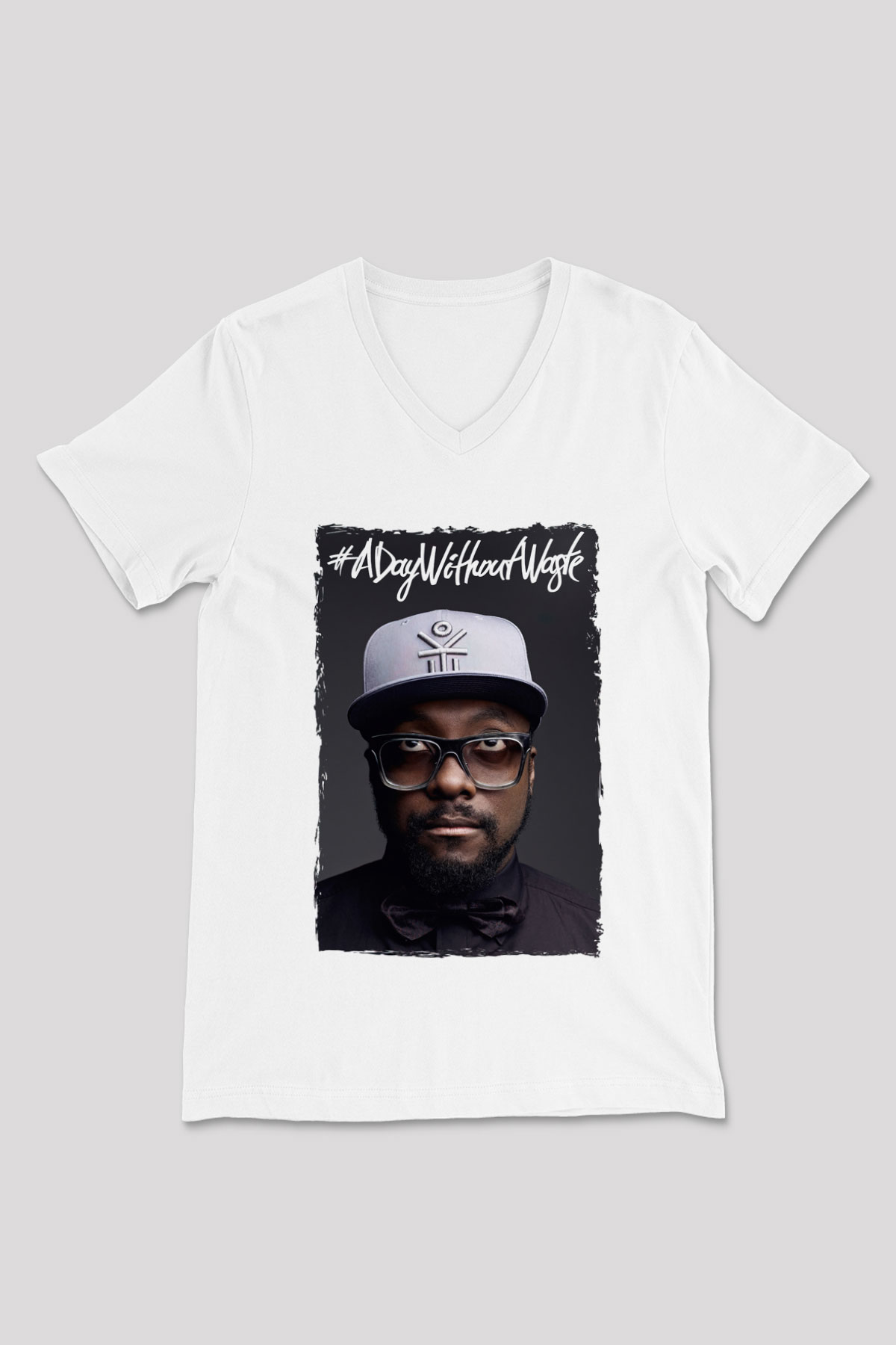 Will.I.Am Beyaz Unisex V Yaka Tişört