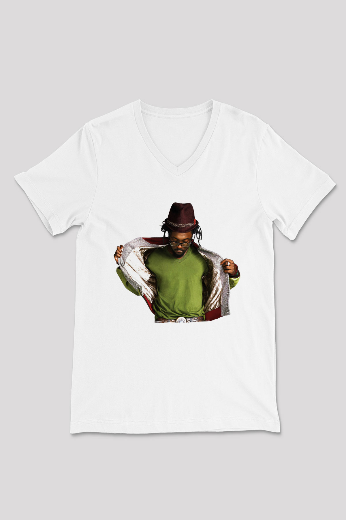 Will.I.Am Beyaz Unisex V Yaka Tişört