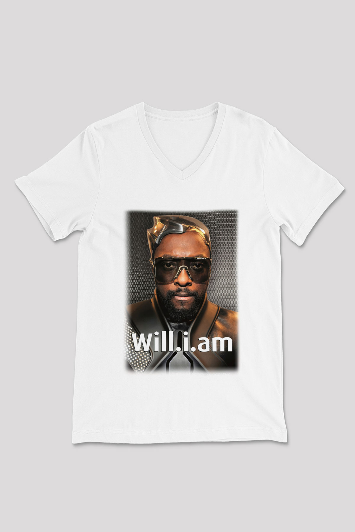 Will.I.Am Beyaz Unisex V Yaka Tişört T-Shirt