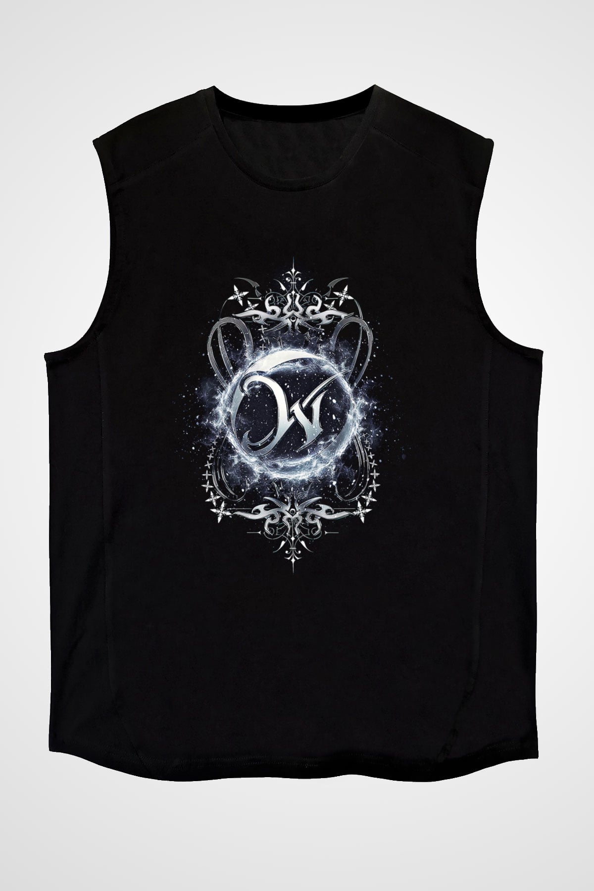 Wintersun Baskılı Unisex Siyah Kolsuz Tişört - Tshirt