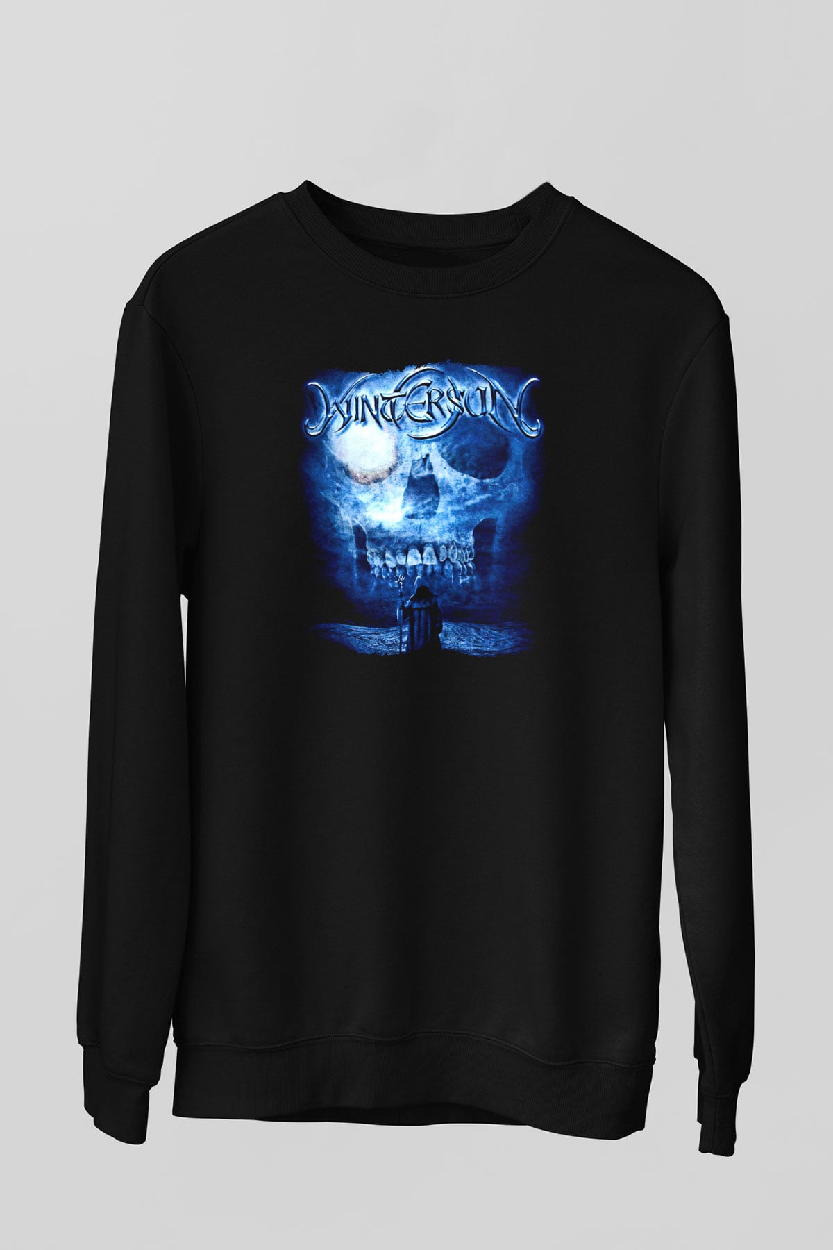 Wintersun Baskılı Unisex Siyah Sweatshirt