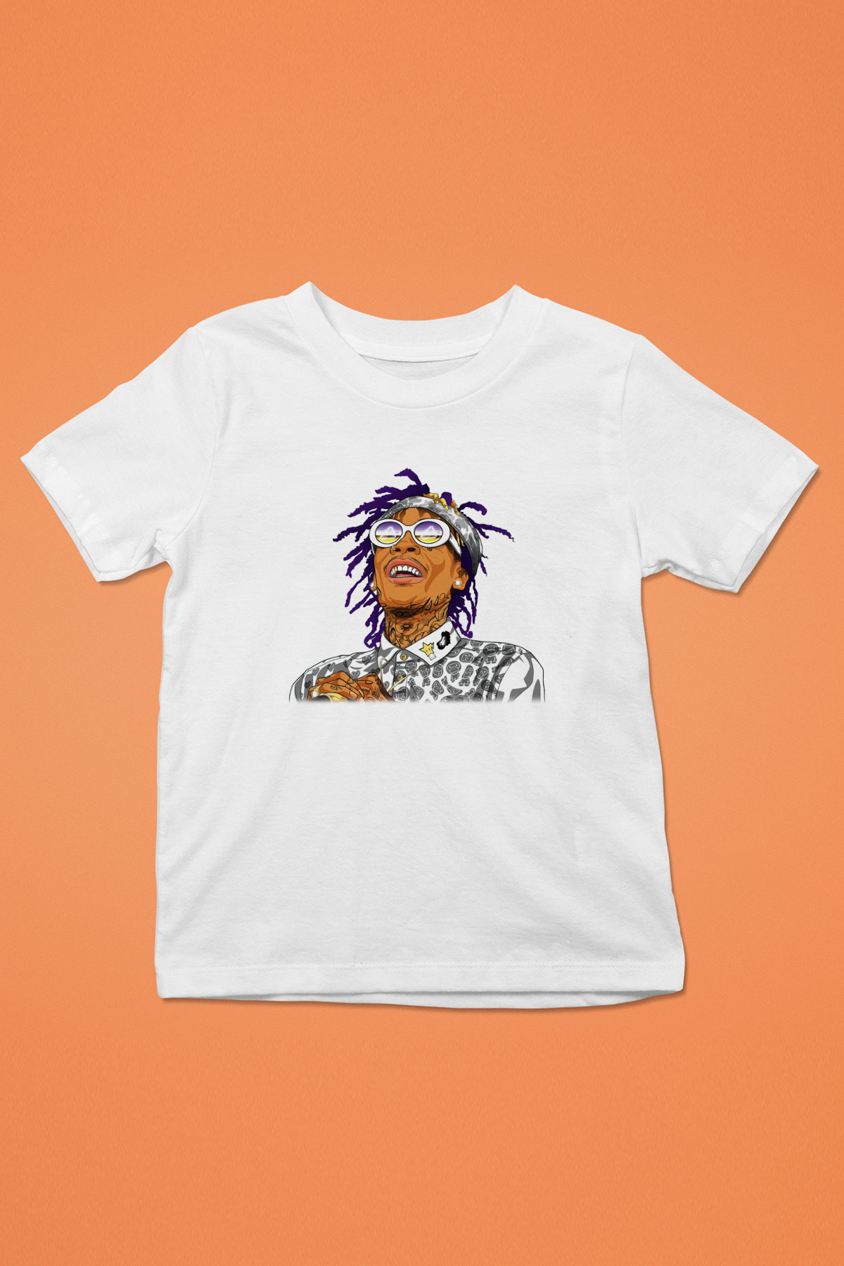 Wiz Khalifa Baskılı Beyaz Unisex Çocuk Tişört